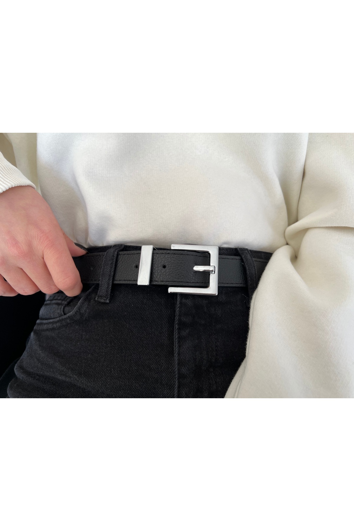 Fiori  Kare Tokalı Köprülü Kadın Kemeri, Pantolon Kemeri, Ceket Kemeri, Elbise Kemeri - Görsel 5