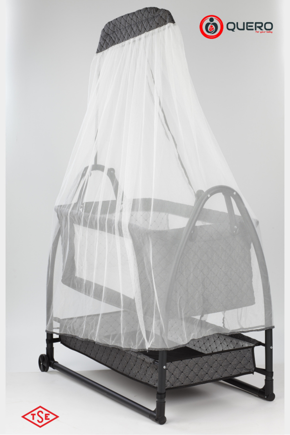 Quero Anne Yanı Cibinlikli, Tenteli, Sallanır, Tekerlekli, Sepetli, Keten Kapitone, Portatif Sepet Beşik fotoğrafı 6 (önizleme)