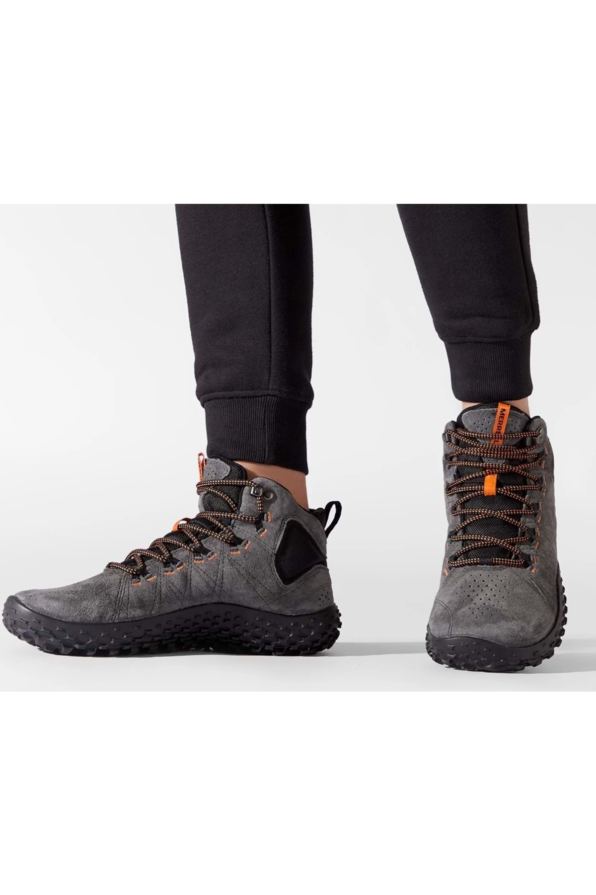 Merrell Wrapt Mıd Wp Waterproof Hakiki Deri Erkek Bot GRİ görsel 2