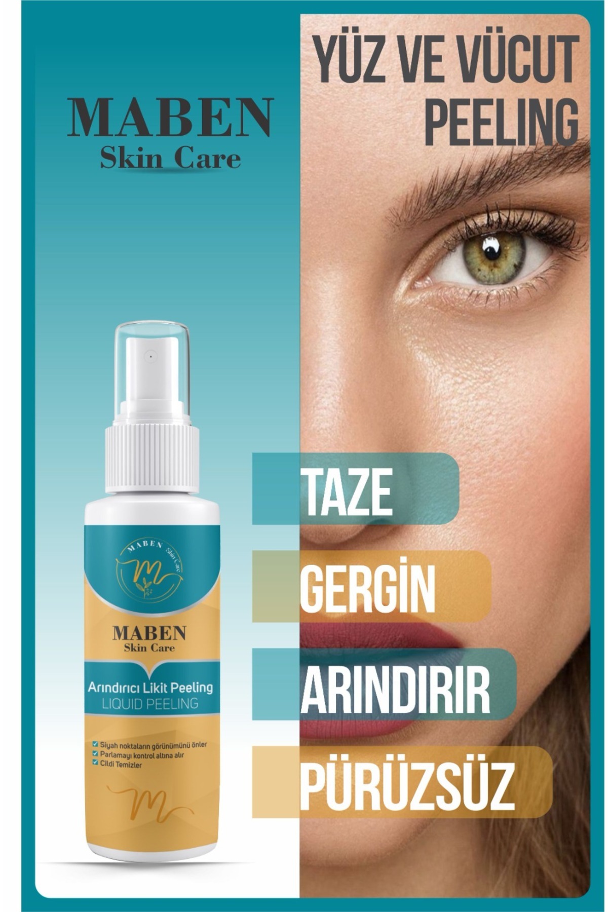 Arındırıcı Likit Peeling Pürüzsüzleştirici Kırışıklık, ve Leke Karşıtı Yüz ve El Peeling Jel 100gr — maben01 — تصویر 6 از 9
