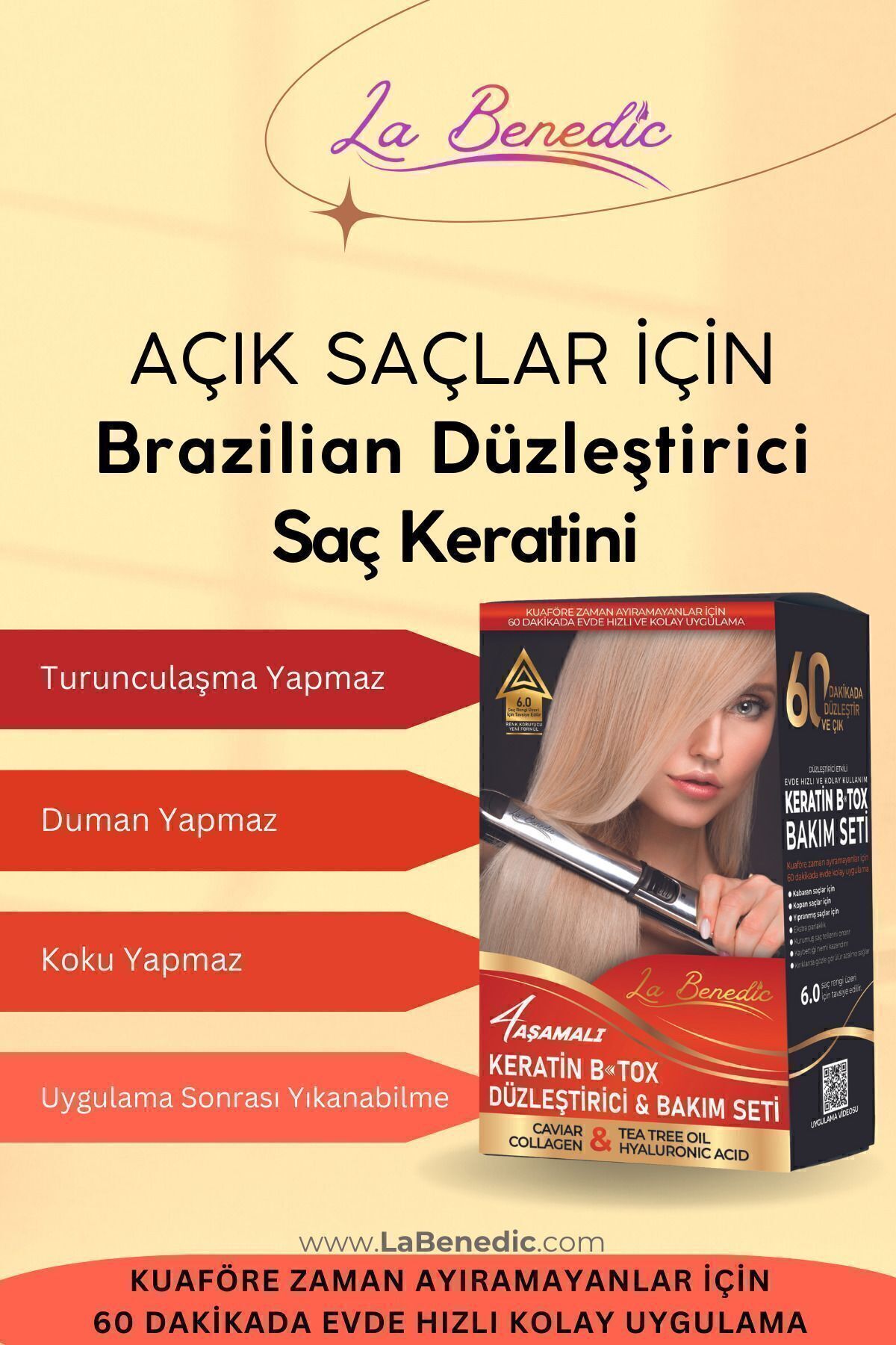 4 Aşamalı Keratin Botox Hızlı Düzleştirici & Bakım Brezilya Fönü Jel Set (AÇIK RENKLİ SAÇLAR IÇİN) — 423001-T — تصویر 5 از 7