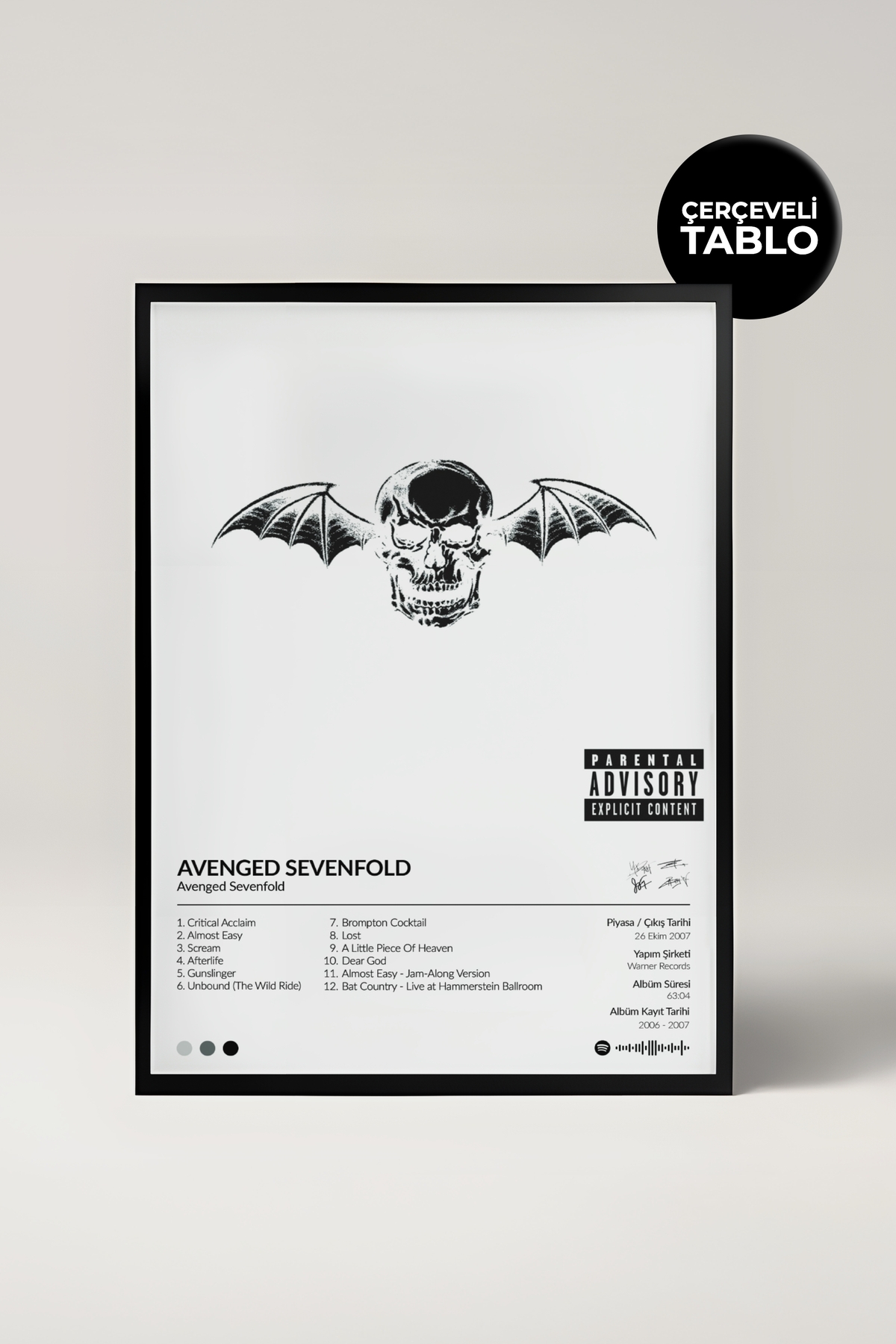 アート・デザイン・音楽 Seven Designers Look at Trademark Design House Gorgeous Avenged Sevenfold Albüm Tasarımlı Spotify Poster