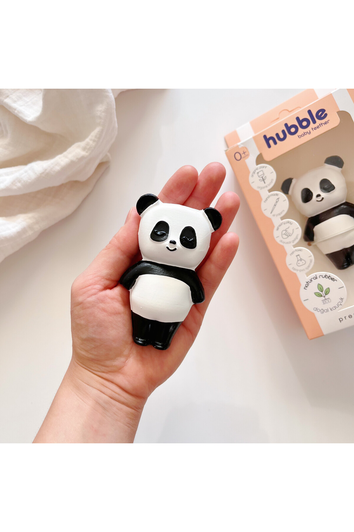 Hubble Bebek Diş Kaşıyıcı Ve Oyuncak - Panda Şekilli Dişlik (%100 DOĞAL KAUÇUK) fotoğrafı 7 (önizleme)