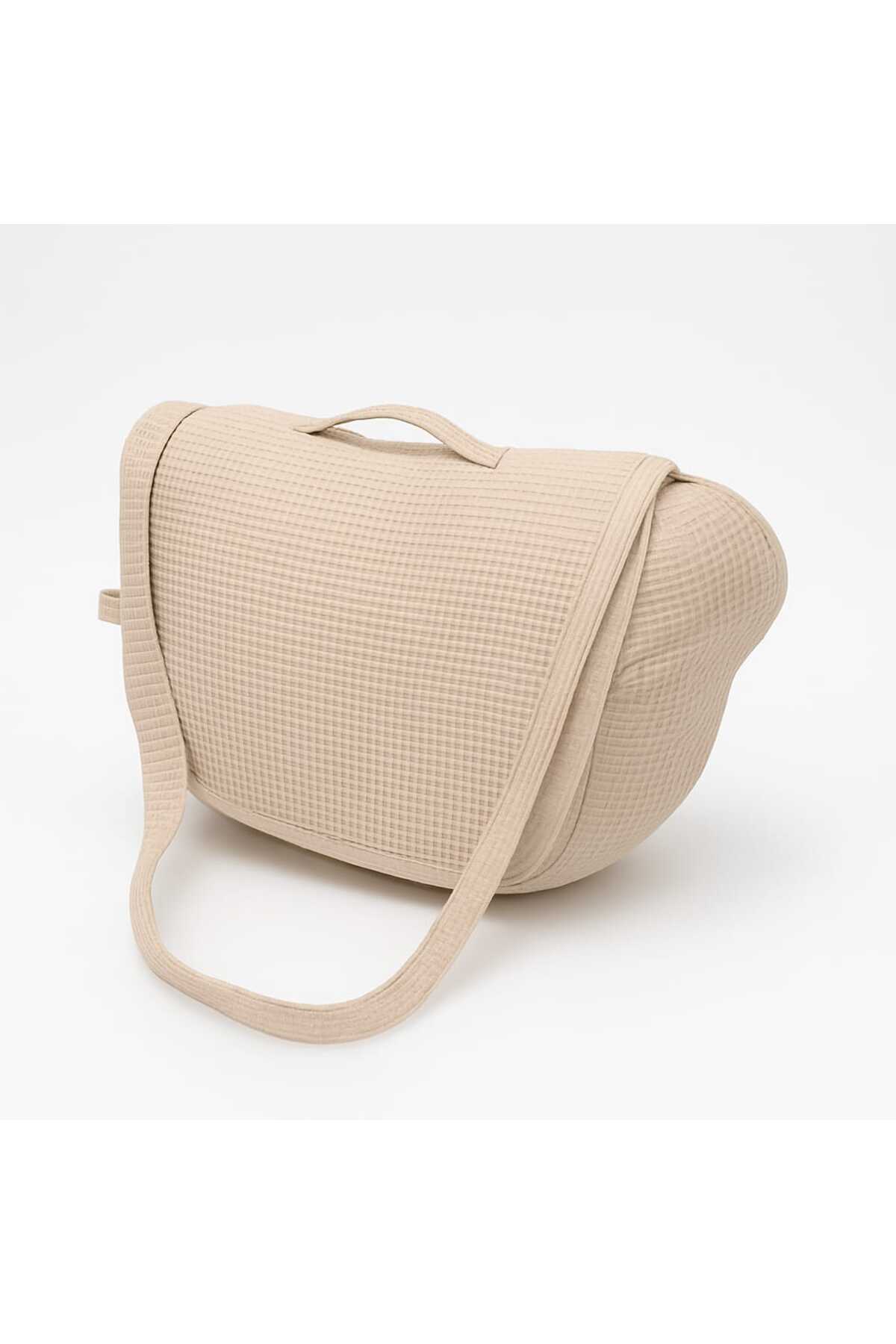 JULYA KİDS Çok Amaçlı Baby Nest Pamuk Ve Pıke Kumaş Desenli Çantali Bebek Çantası Taşınabilir Anne Yanı Yatğı fotoğrafı 3 (önizleme)