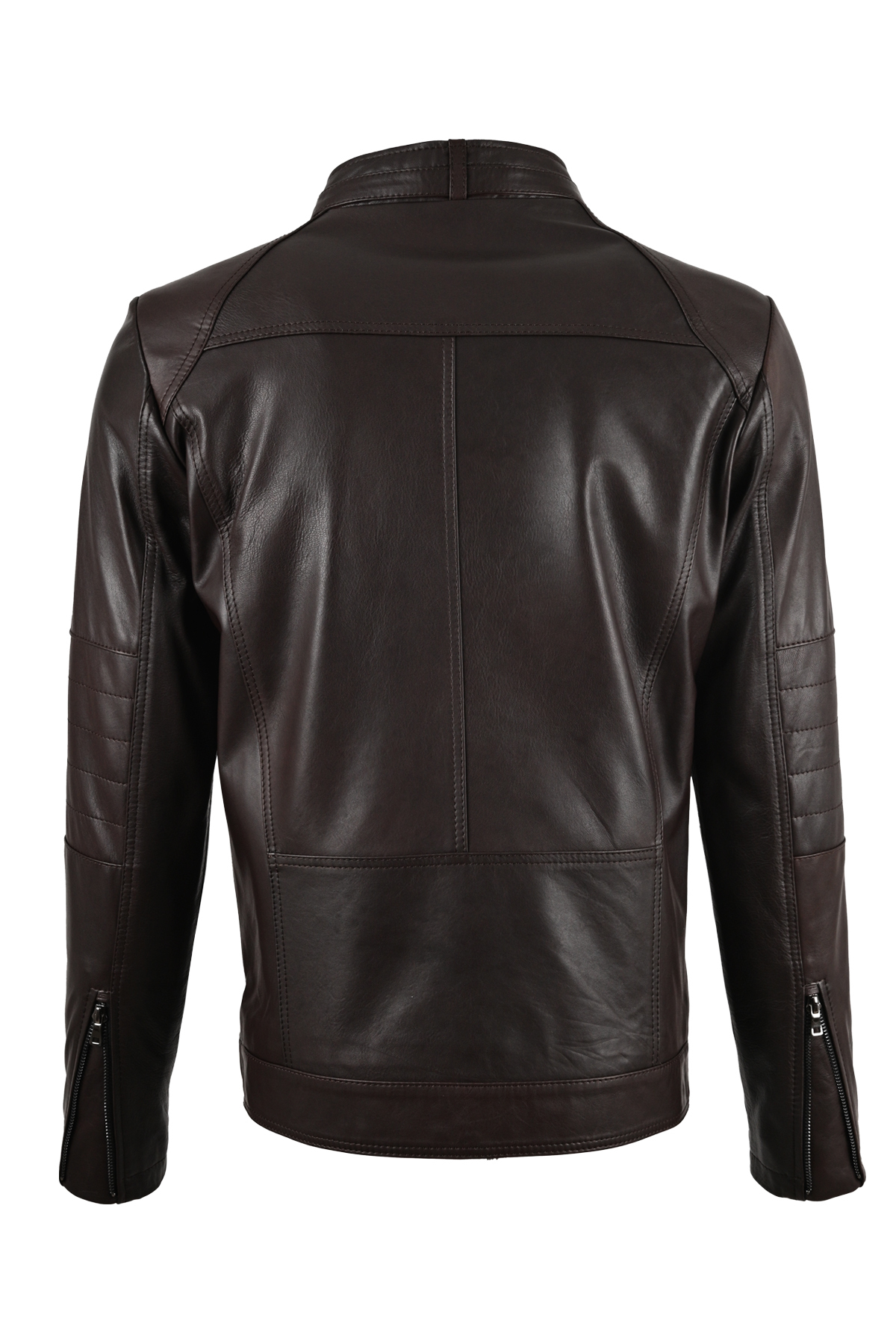 ALİN  Theroux Erkek Rahat Kesim Kahve Hakiki Deri Mont - Görsel 7