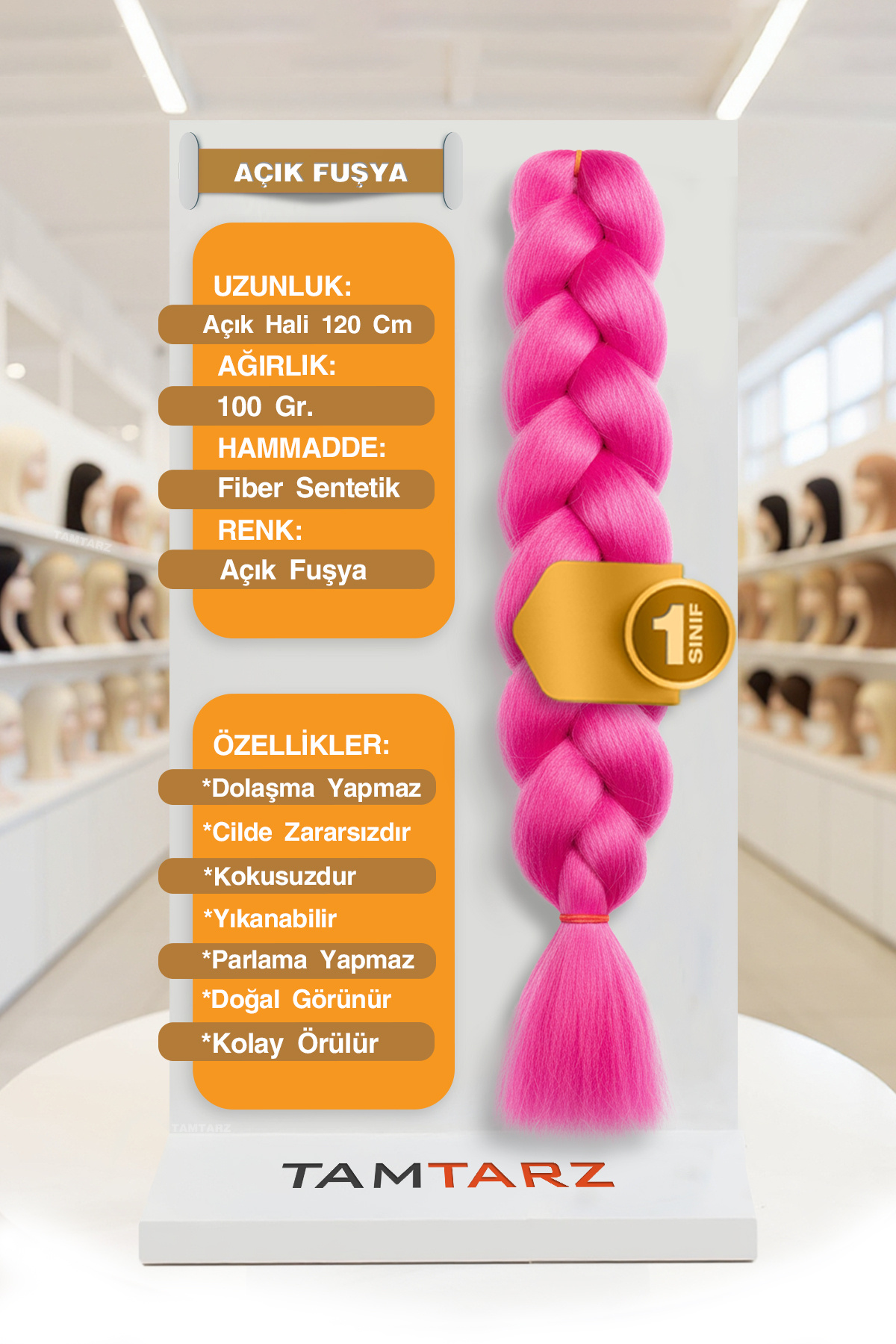 TAM TARZ Afrika Örgüsü Rasta Ve Box Braid İçin Fiber Sentetik Saç - Açık Fuşya