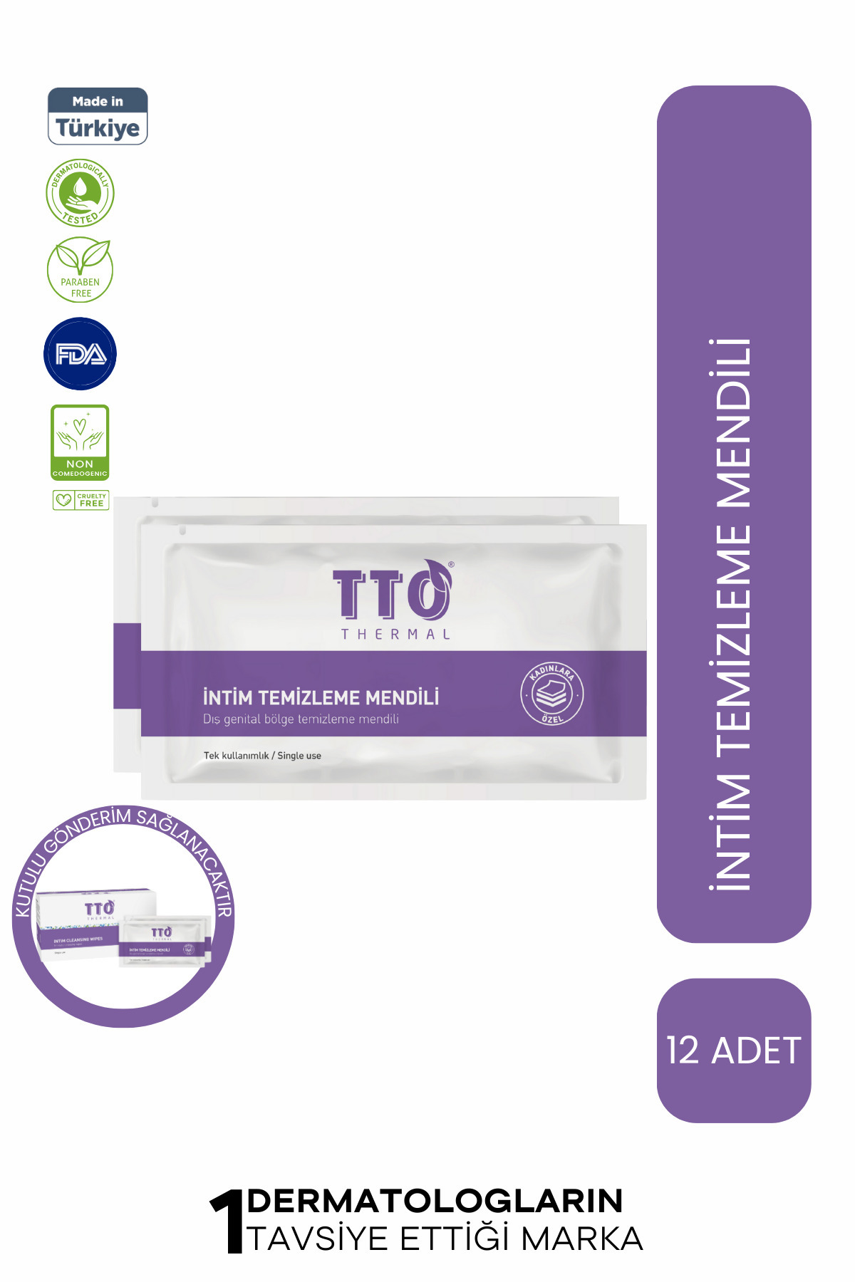 TTO Thermal Intim Mendil 12 Adet ( Dış Genital Akıntı, Koku, Mantar, )