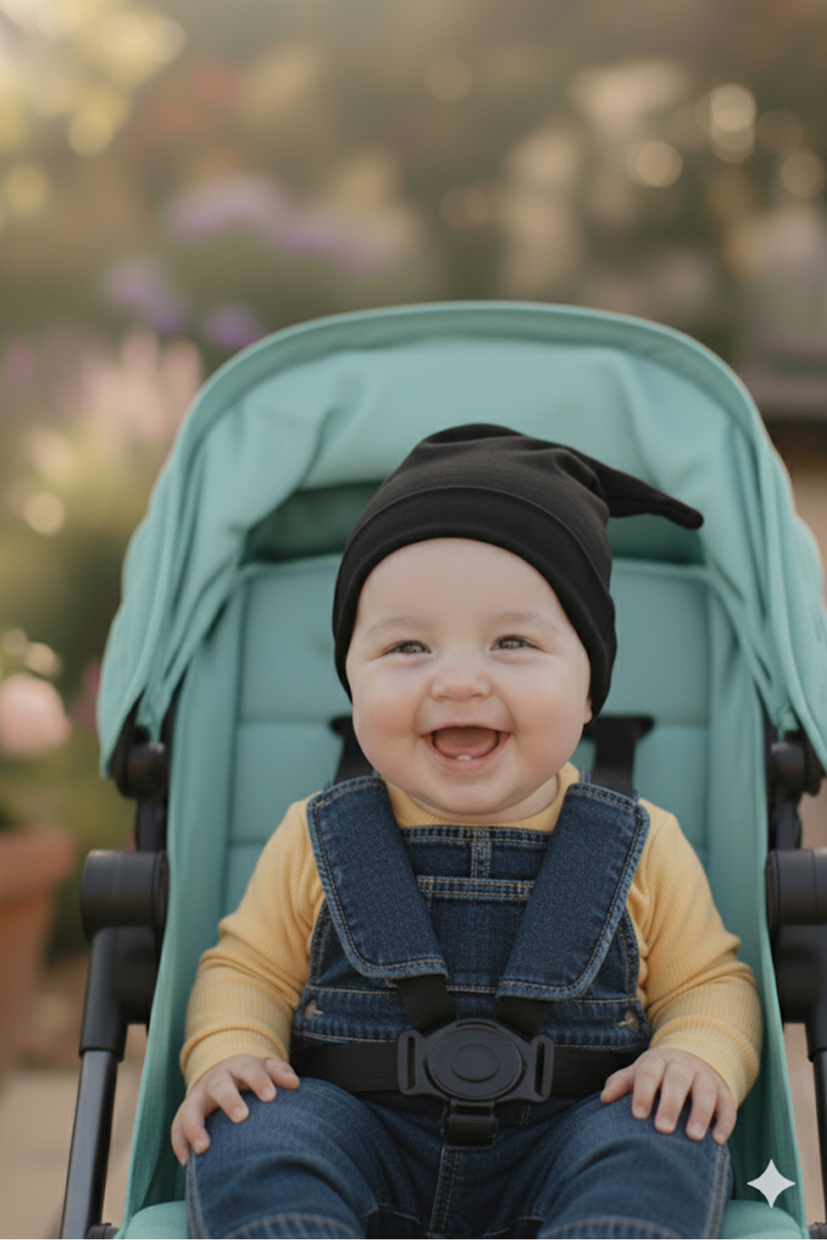 Babygiz Yenidoğan Kız Erkek Bebek %100 Pamuklu Penye Extra Yumuşak Hafif Terletmez Bere Siyah fotoğrafı 3 (önizleme)