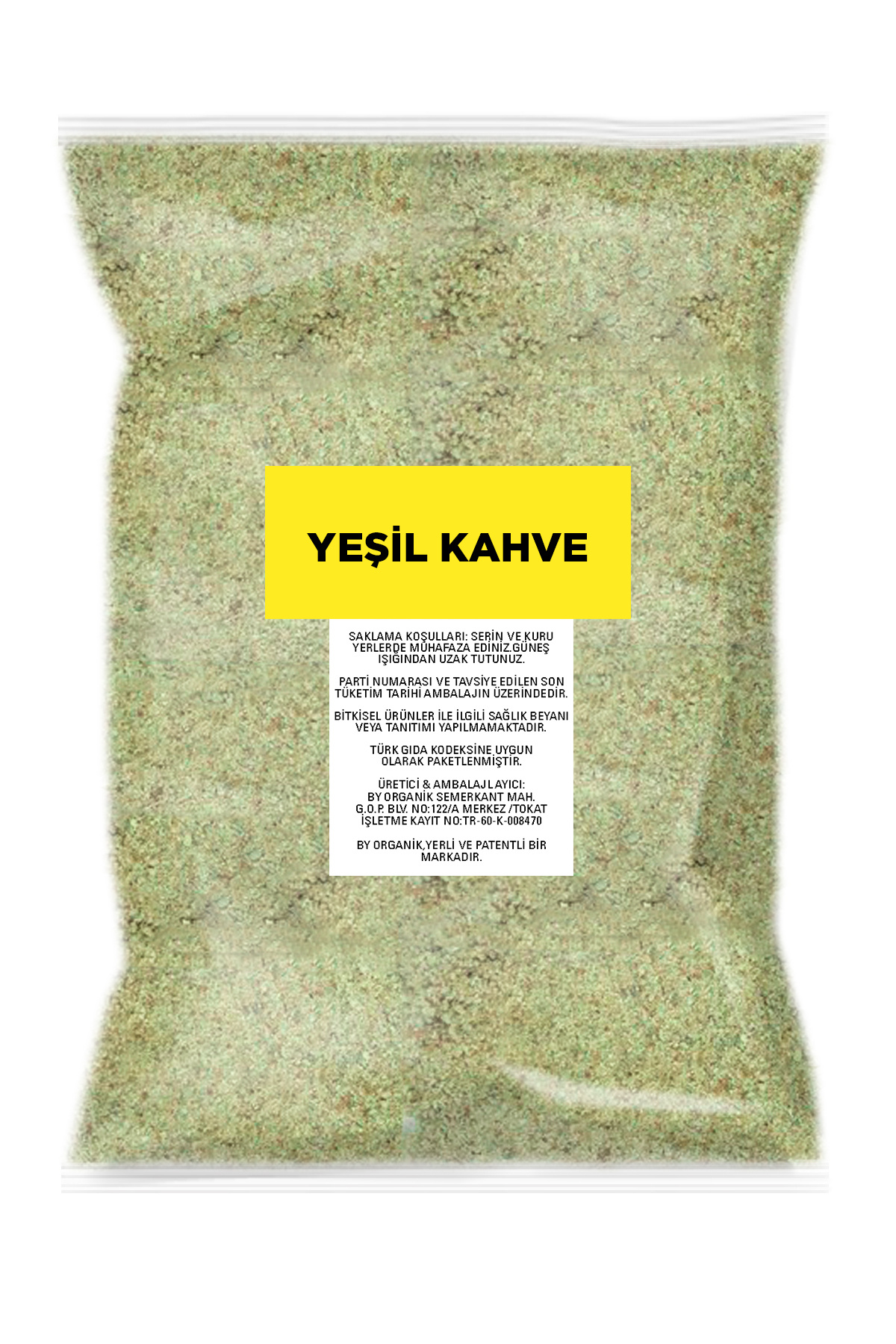 BY ORGANİK Yeşil Kahve Toz 100 gr ( Orjinal, Katkısız )