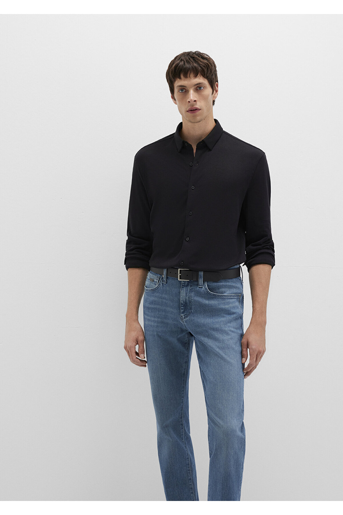 ماوی پیراهن مشکی Slim Fit / Slim Cut 0211758-900