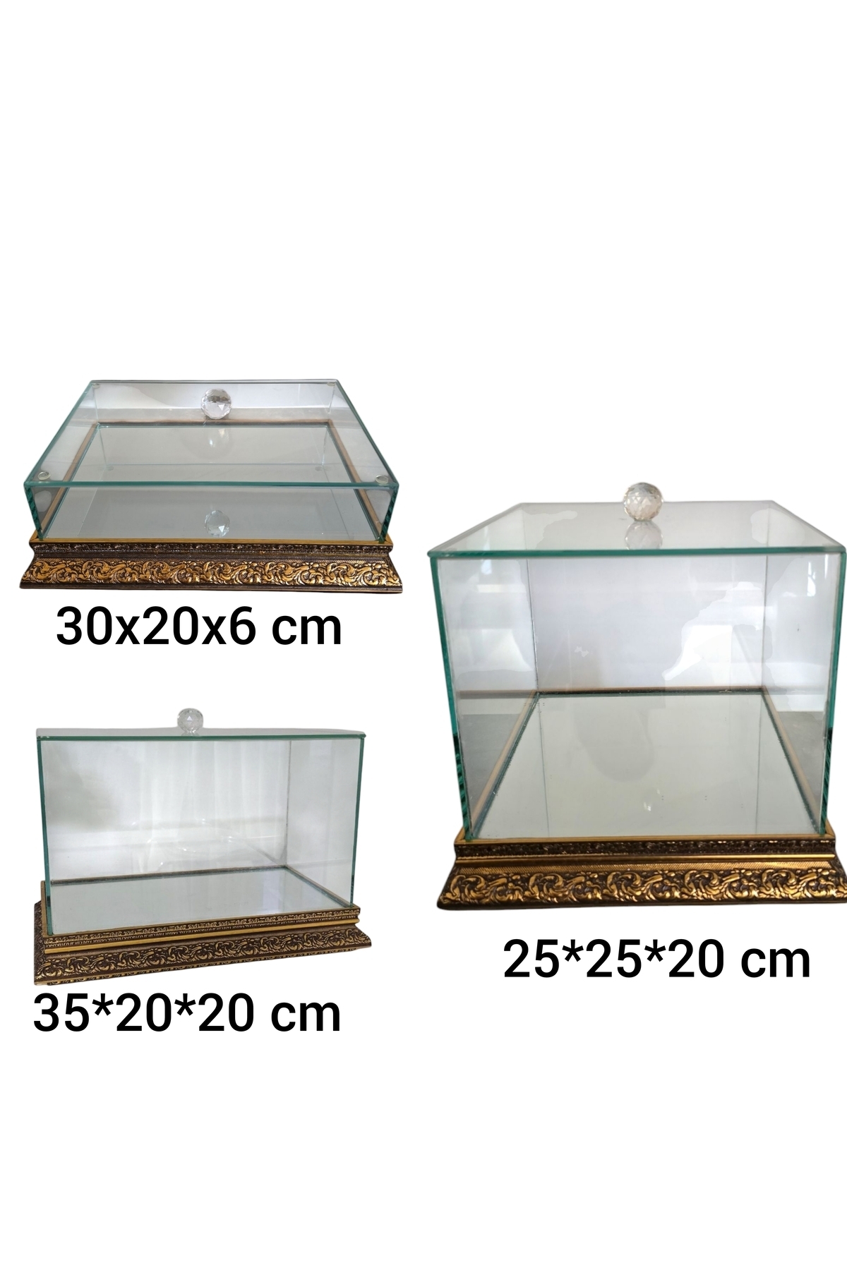 İsteme Söz Nişan Çikolata Çeyiz Kutusu 20*30 Ahşap Kenar Aynalı Taban Cam Kutu