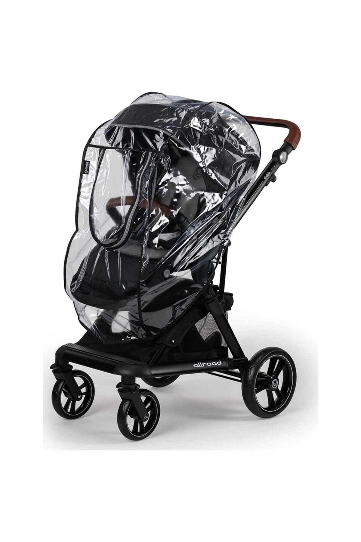 Malzek Fermuarlı Ultra Lüks Bebek Arabası Yağmurluğu Siyah fotoğrafı 3 (önizleme)