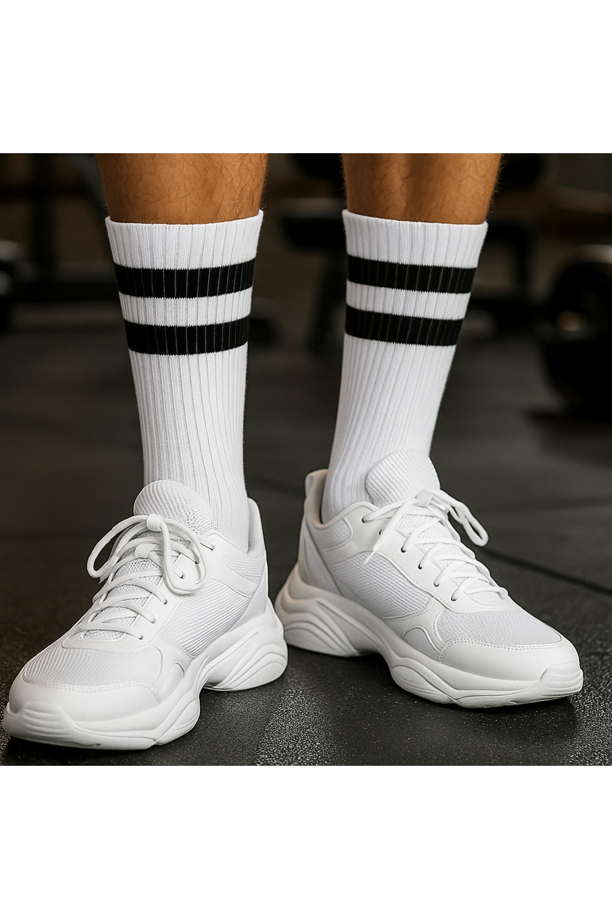 Socketta Erkek Spor Tenis Dikişsiz Havlu Taban Çizgili Soket Çorap görsel 3