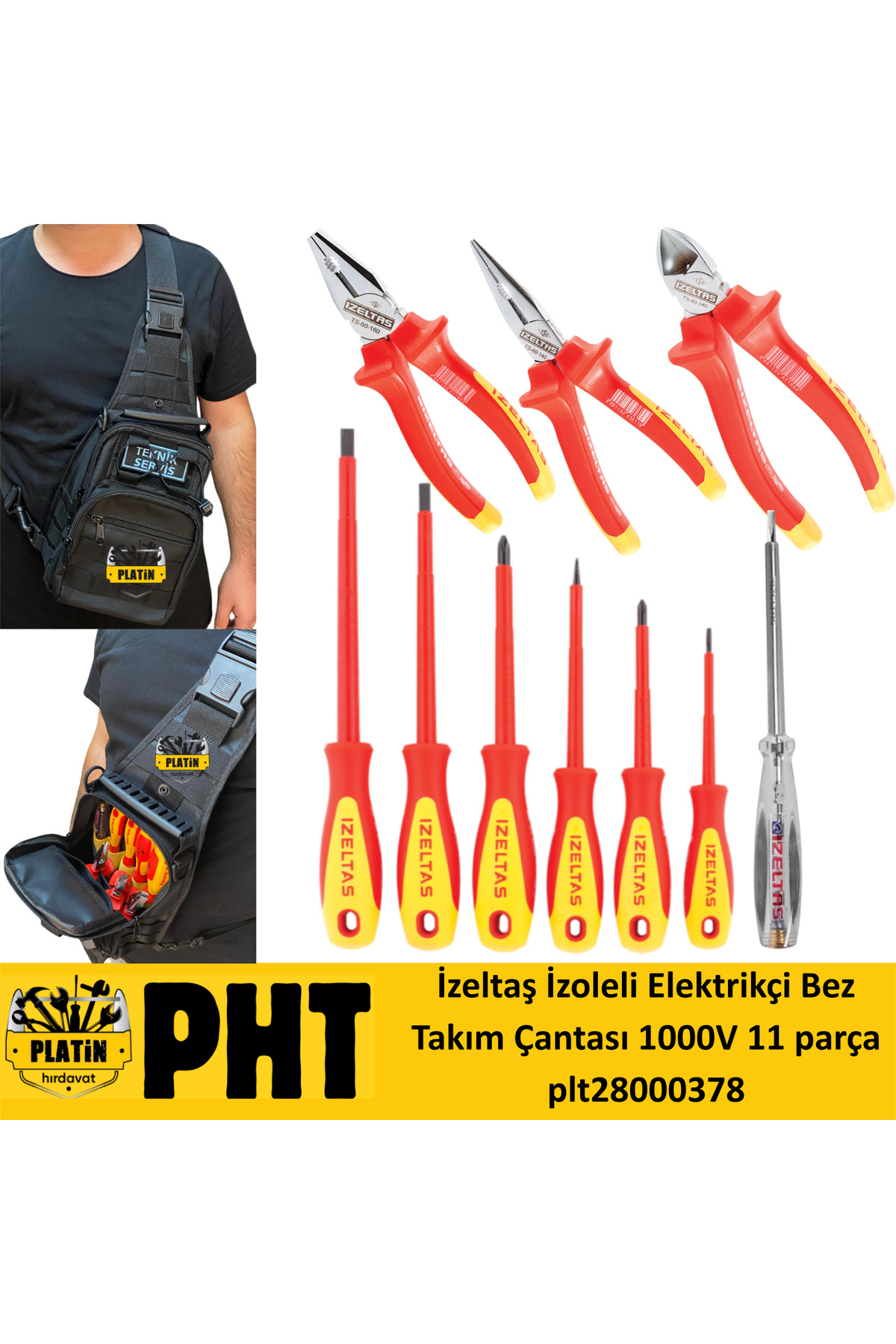 DETO３箱セット İzeltaş İzletaş İzoleli Elektrikçi Bez Takım Çantası 1000V 11