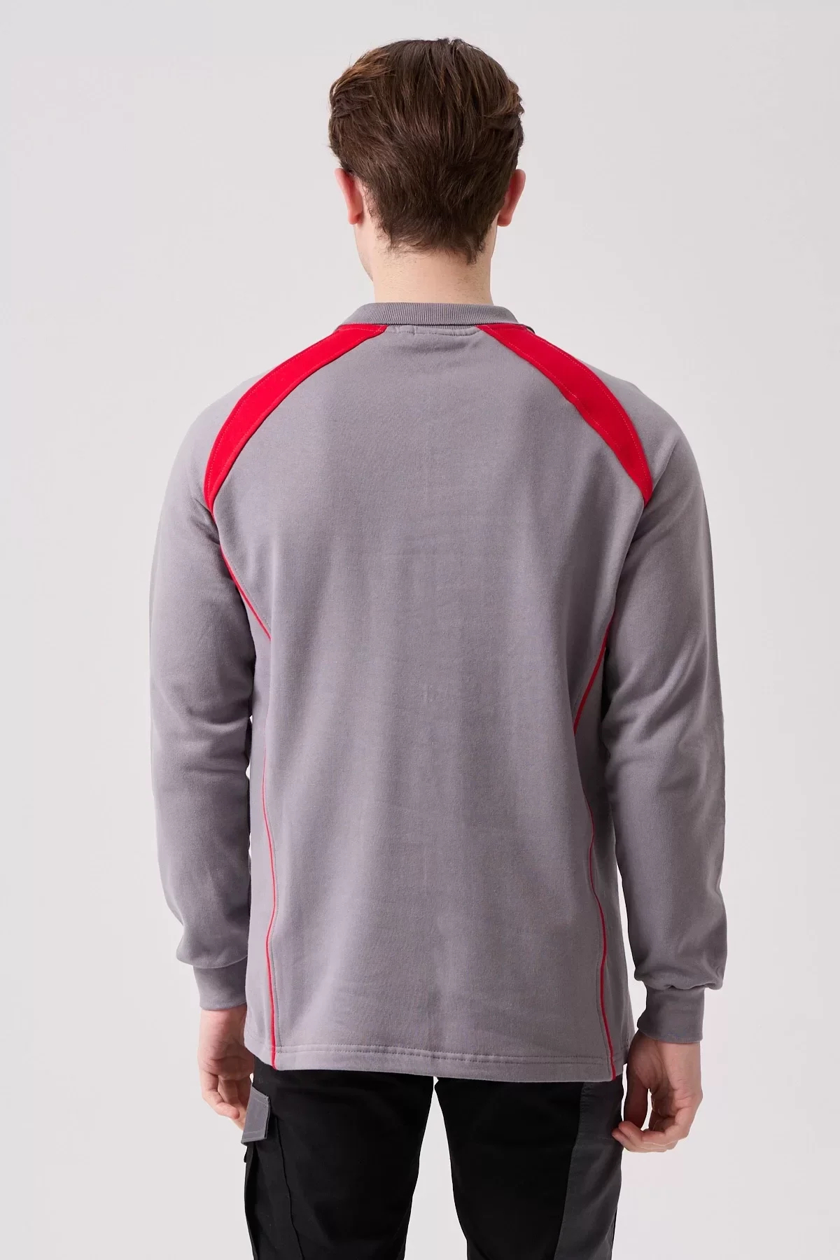 Polo Yaka Uzun Kollu Sweatshirt Detayli Is Giyim Vancelya Nefes Alabilir İş Günlük İçin