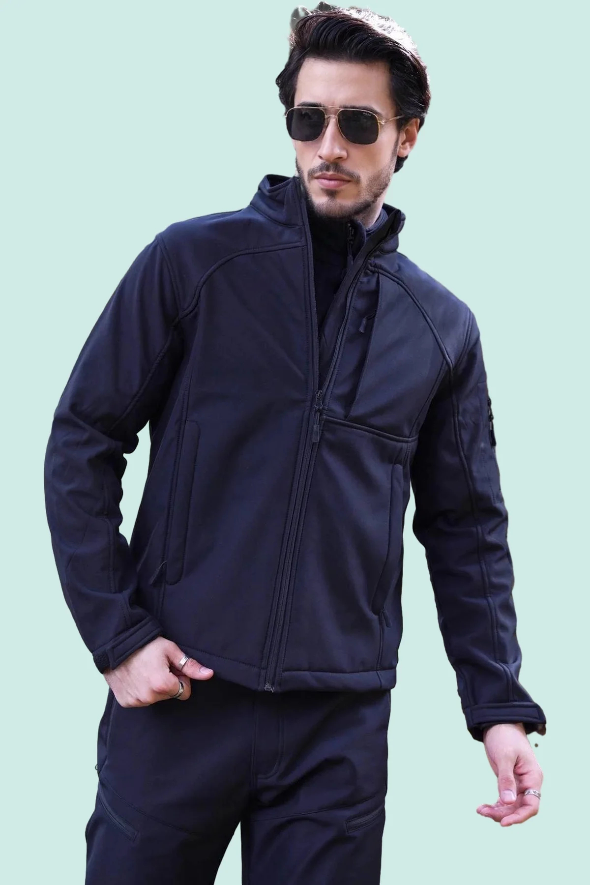 Softshell Erkek Mont Rüzgar Geçirmez Fy81 Fiyort Logan Korumalı Ceket