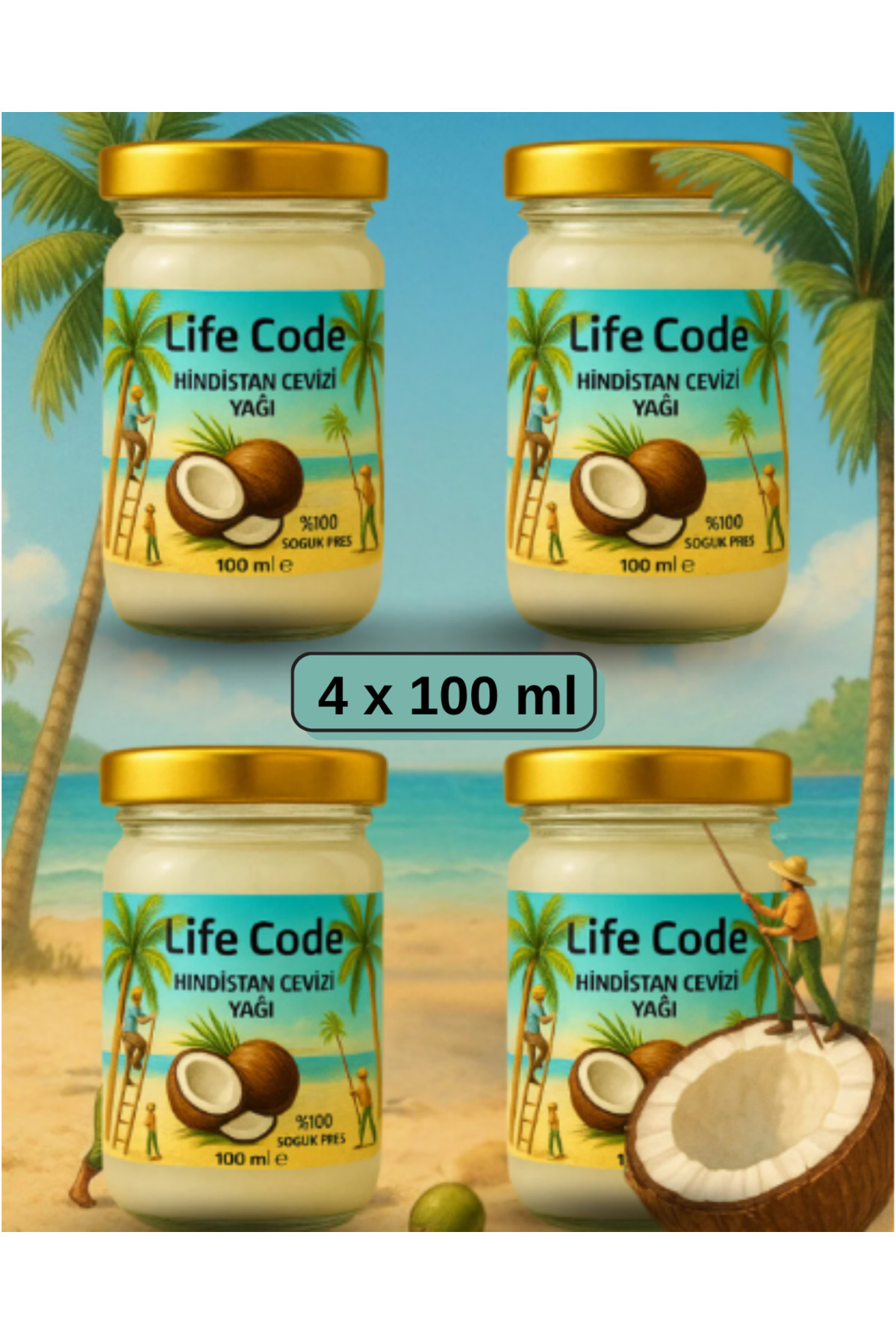 LİFE CODE Hindistan Cevizi Yağı 100 ml*4 adet