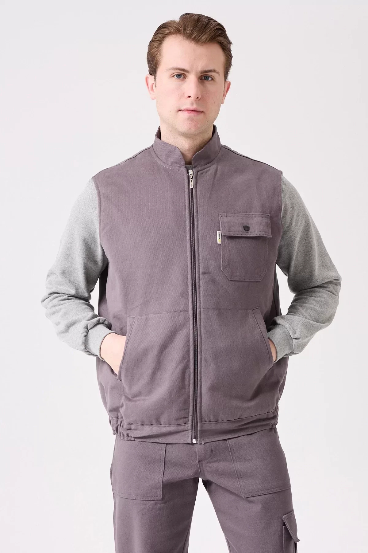 Kışlık Gabardin Yelek Erkek İş Güvenliği Galanthus Outdoor Sıcak Tutucu Rüzgar Geçirmez