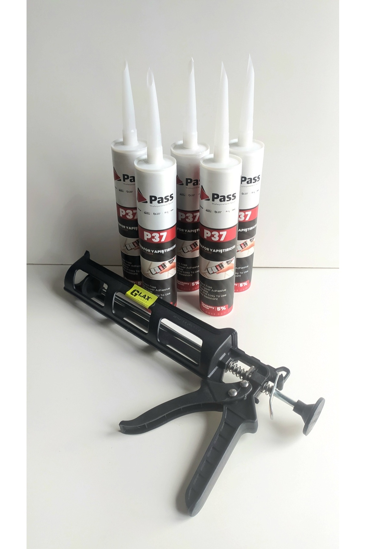 Glax Tools 5 Adet Strafor Stropiyer Kartonpiyer Duvar Paneli Süpürgelik Yapıştırıcı Silikon Tabancası