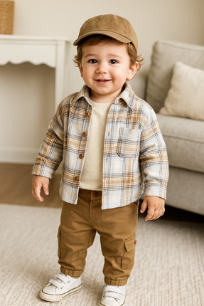 Bolly Baby ODUNCU CEKETLİ ERKEK  BEBEK TAKIM KASKETLİ