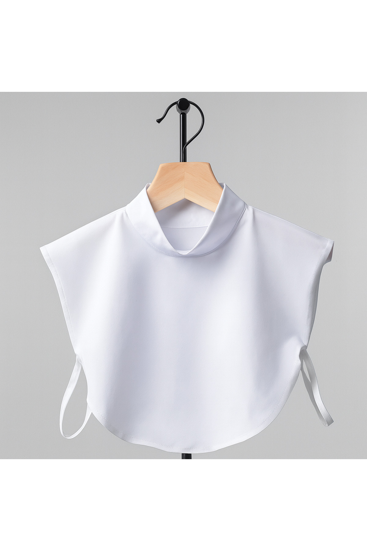 ParlaMira Kadın Beyaz Askılı Yarım Balıkçı Premium Viskon Boyunluk