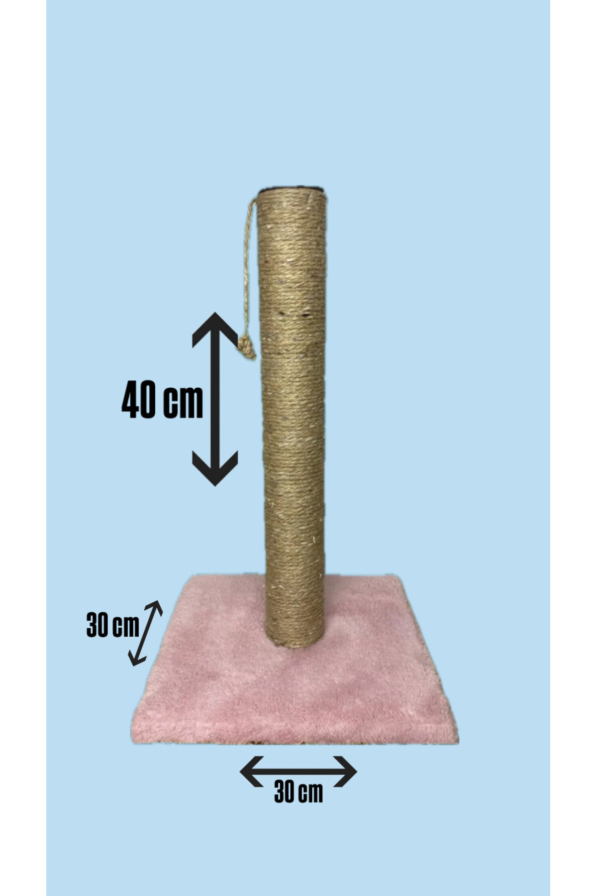 PurrPad 40 CM TIRMALAMA TAHTASI KARE PEMBE YERLİ İP