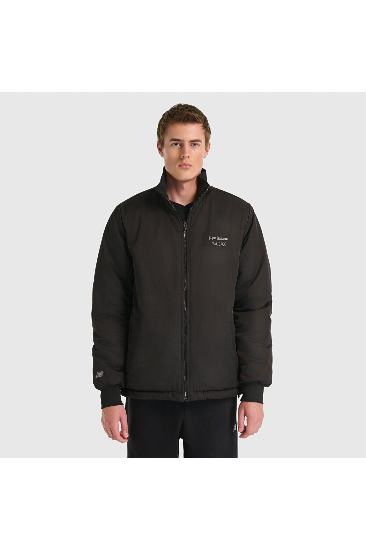 ژاکت و جلیقه مردانه مشکی MNJ3549 نیو بالانس بارانی اسپرت New Balance