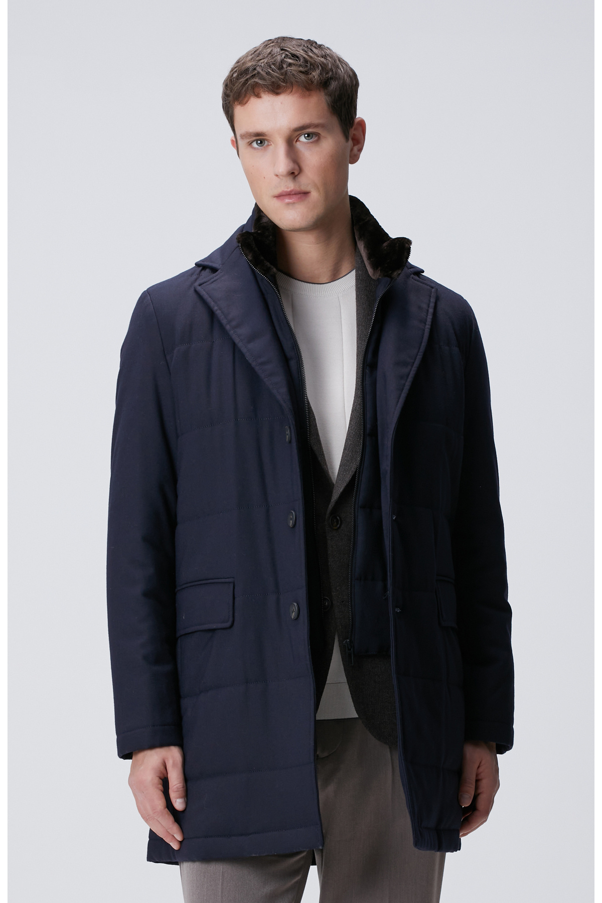 نتورک تاپ‌کوت سرمه‌ای