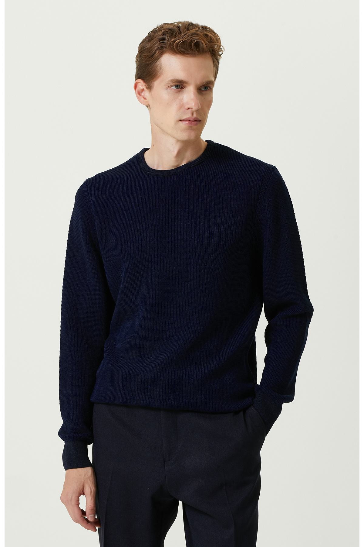 نتورک ژاکت بافتنی ژاکارد سرمه‌ای