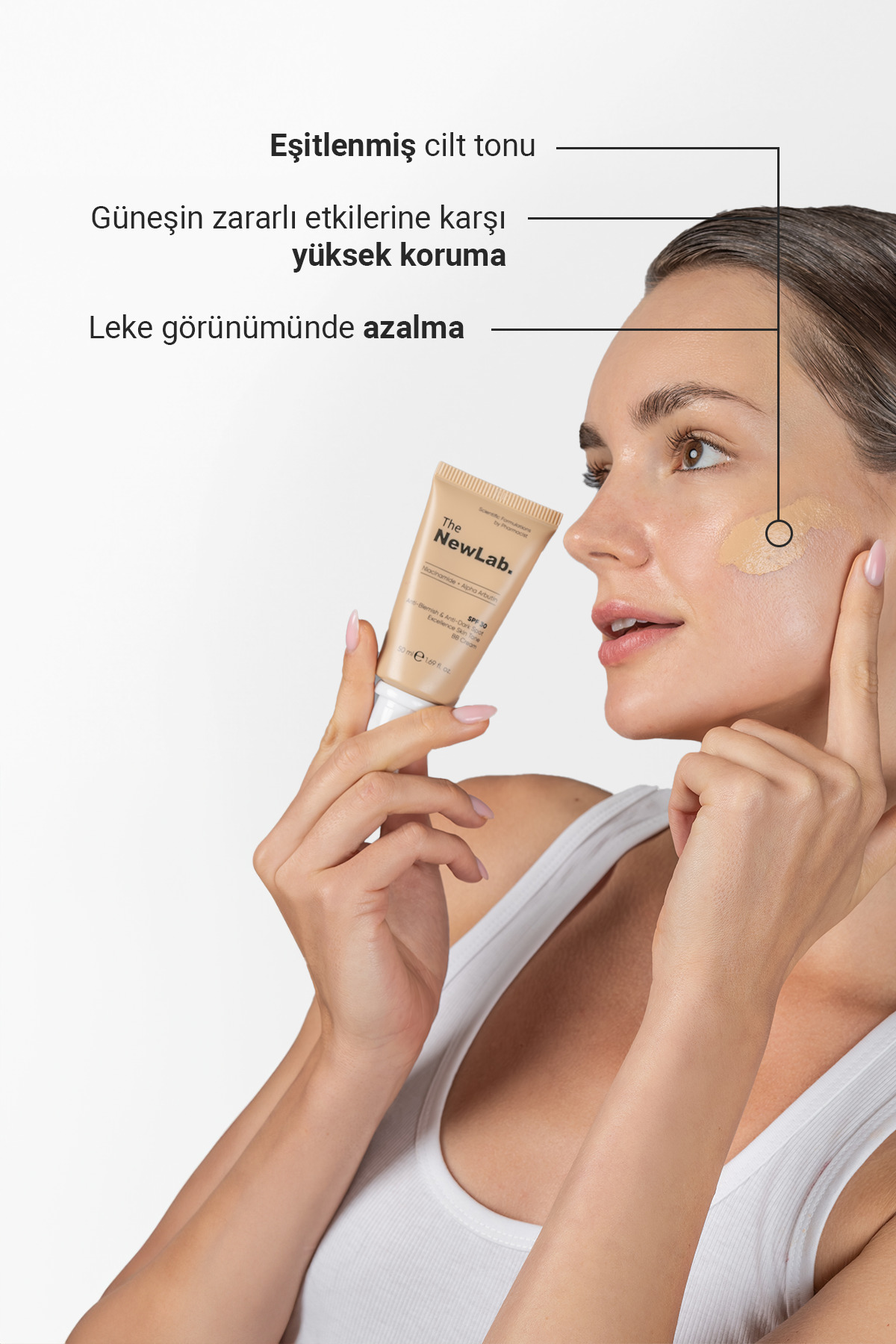 کرم ضد جوش و لک شب SPF 30 - نیاسینامید + آلفا آربوتین — بژ NL14 — تصویر 4 از 6