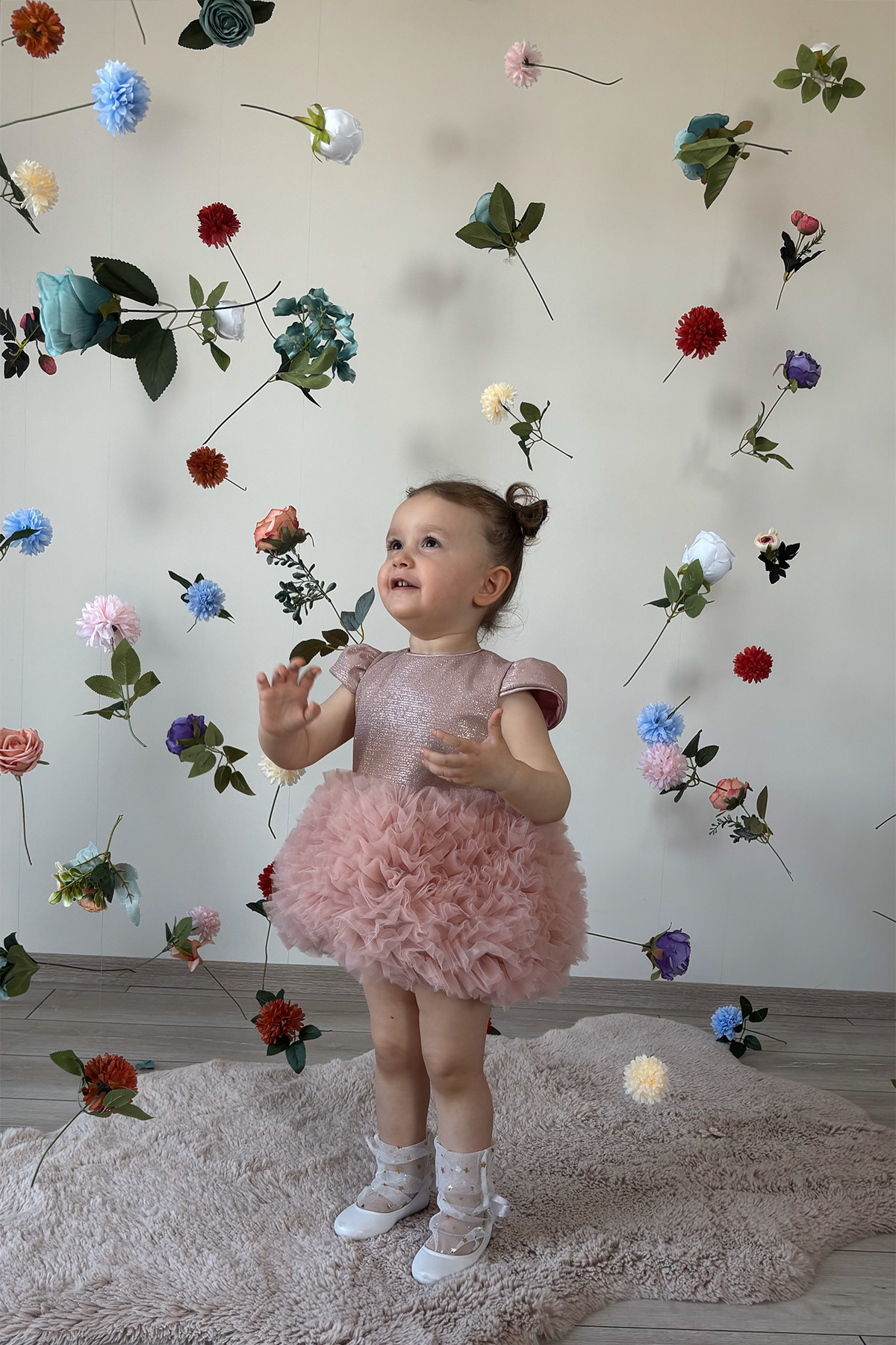 ALYRA Kız Bebek Elbise Kısa Kollu Tüllü Tütü Özel Gün Parti Doğum Günü Düğün Prenses Kız Çocuk Elbise fotoğrafı 7 (önizleme)