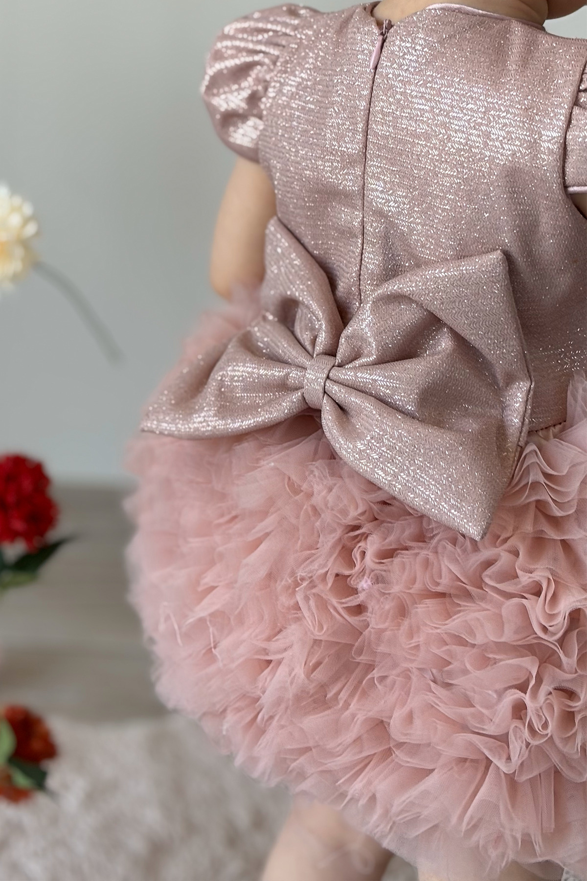 ALYRA Kız Bebek Elbise Kısa Kollu Tüllü Tütü Özel Gün Parti Doğum Günü Düğün Prenses Kız Çocuk Elbise fotoğrafı 3 (önizleme)