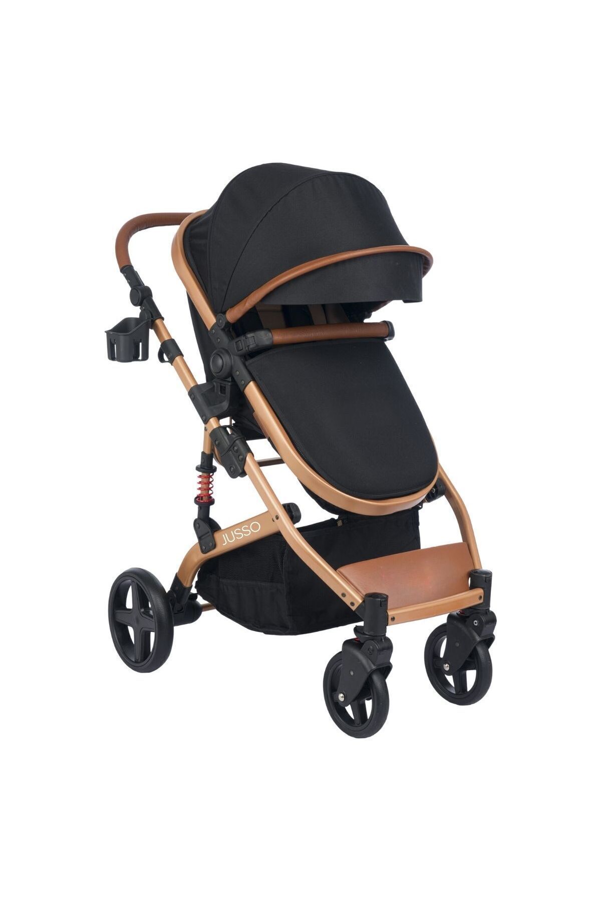 Jusso Pro Max Travel Sistem Bebek Arabası Gold Siyah fotoğrafı 3 (önizleme)