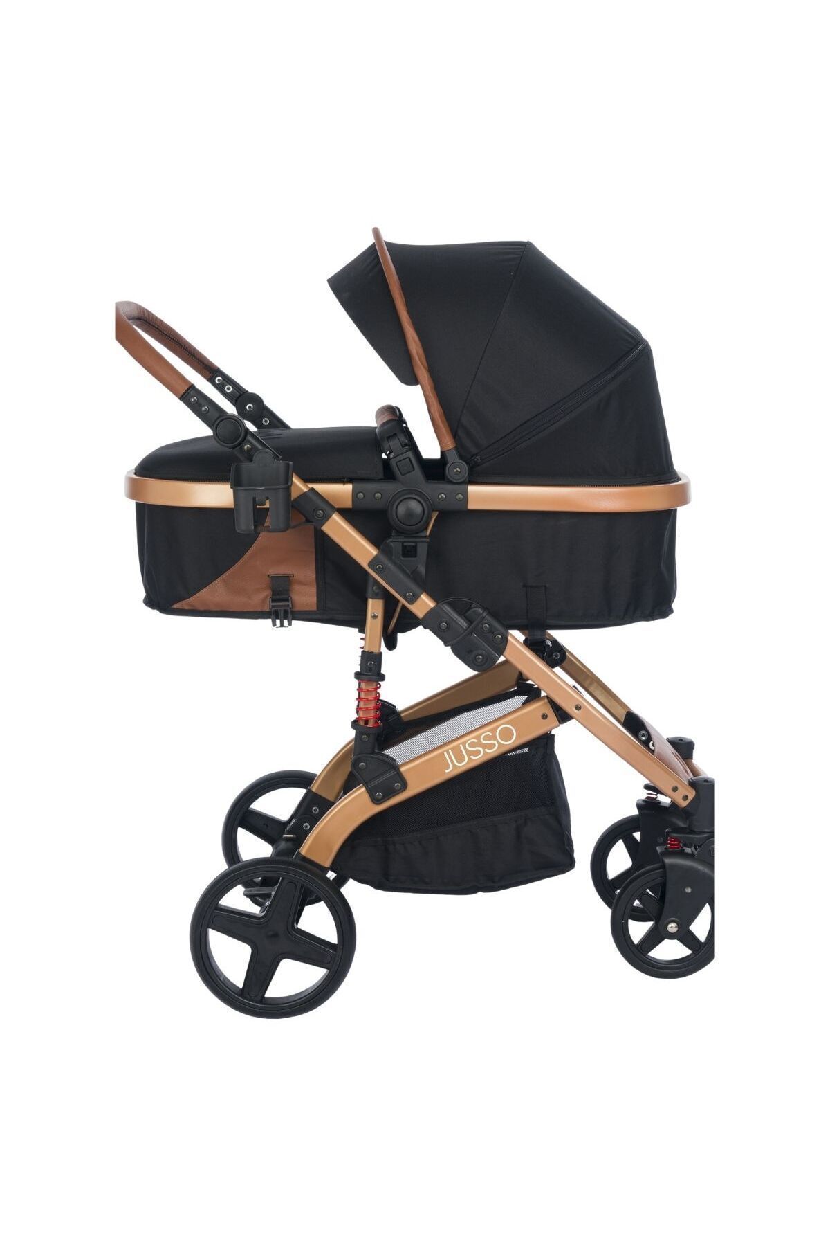 Jusso Pro Max Travel Sistem Bebek Arabası Gold Siyah fotoğrafı 6 (önizleme)