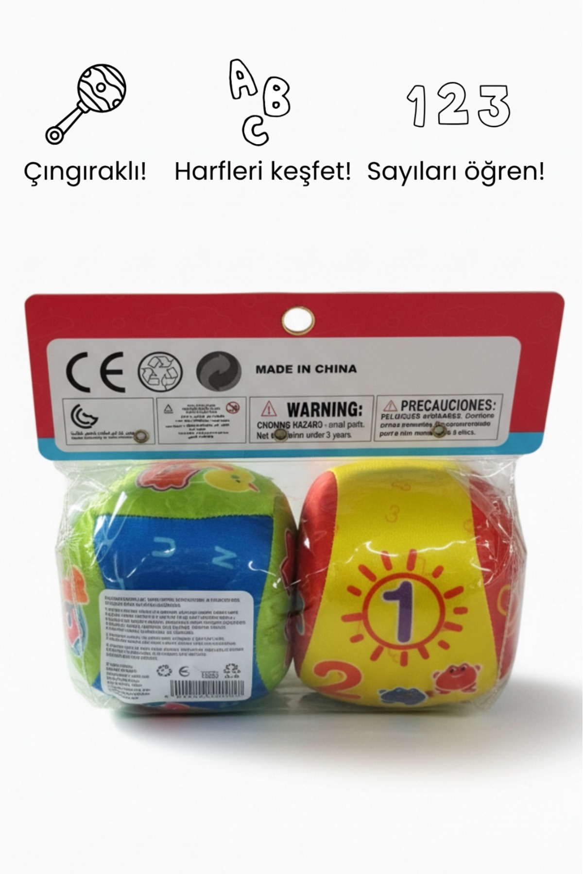 Kızılkaya Oyuncak Love Baby Çıngıraklı Öğretici Top Seti (2’li) – 3 Ay ve Üzeri Bebekler İçin fotoğrafı 5 (önizleme)