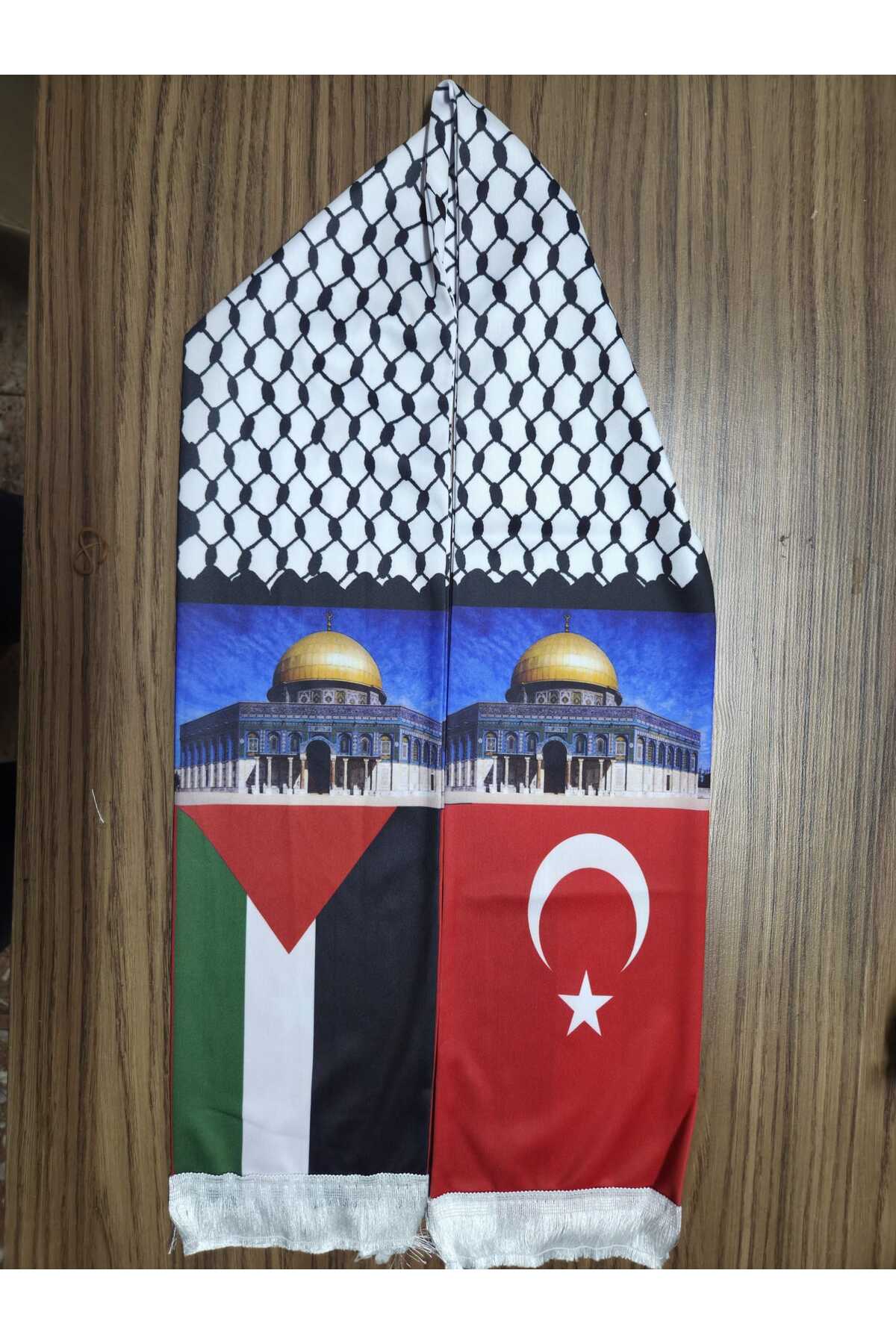 Genel Markalar  FİLİSİTİN VE TÜRK BAYRAĞI SATEN ATKI - Görsel 3