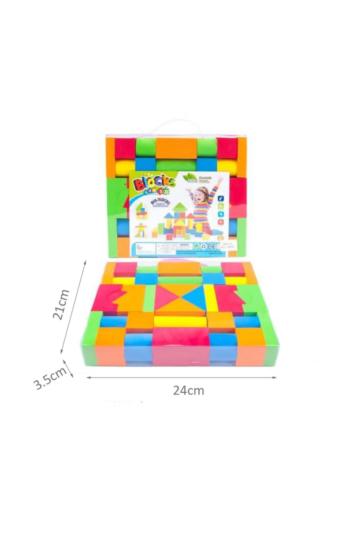 ۳۸ عدد در هر مجموعه، بلوک‌های بزرگ و ایمن، بلوک‌های فومی بزرگ، اسباب‌بازی‌های ساخت‌وساز رنگارنگ، اسباب‌بازی آموزشی برای کودکان