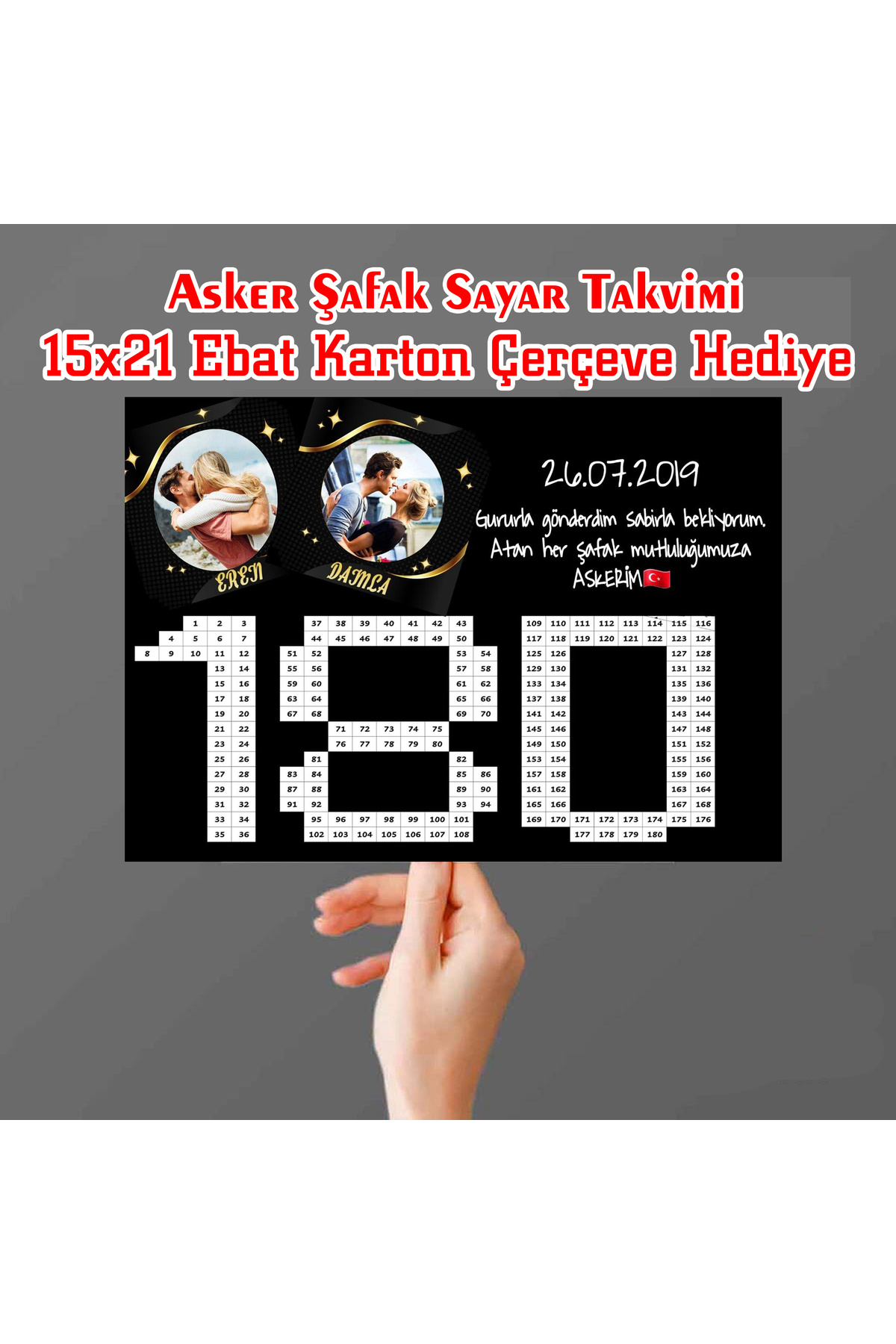 kayrafotoğrafçılık Asker Şafak Sayar Takvimi- Fotoğraflı- Karton Çerçeve Hediye