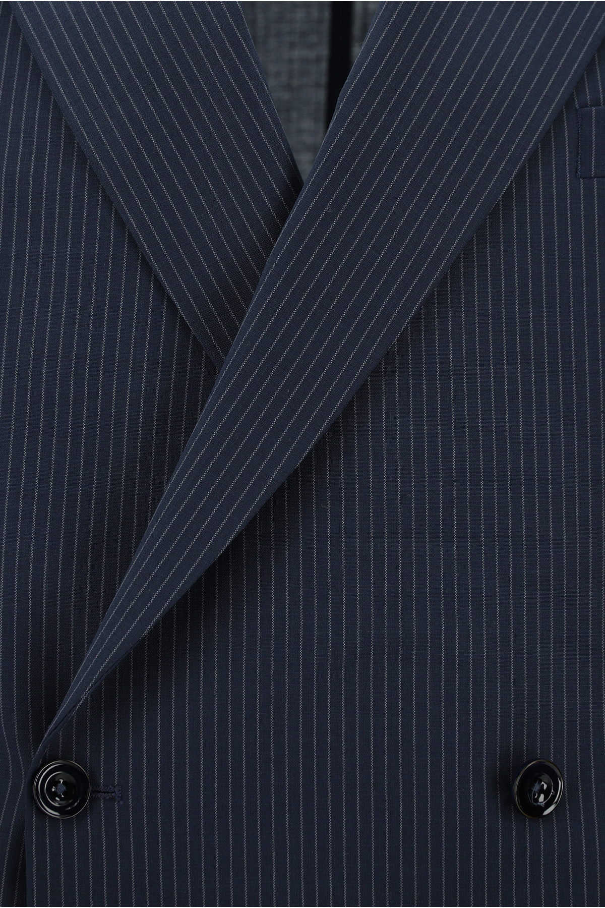 Kiğılı  7 Drop Slim Fit Dar Kesim Yünlü Çizgili Beli Lastikli İpli Kruvaze Takım Elbise - Görsel 4