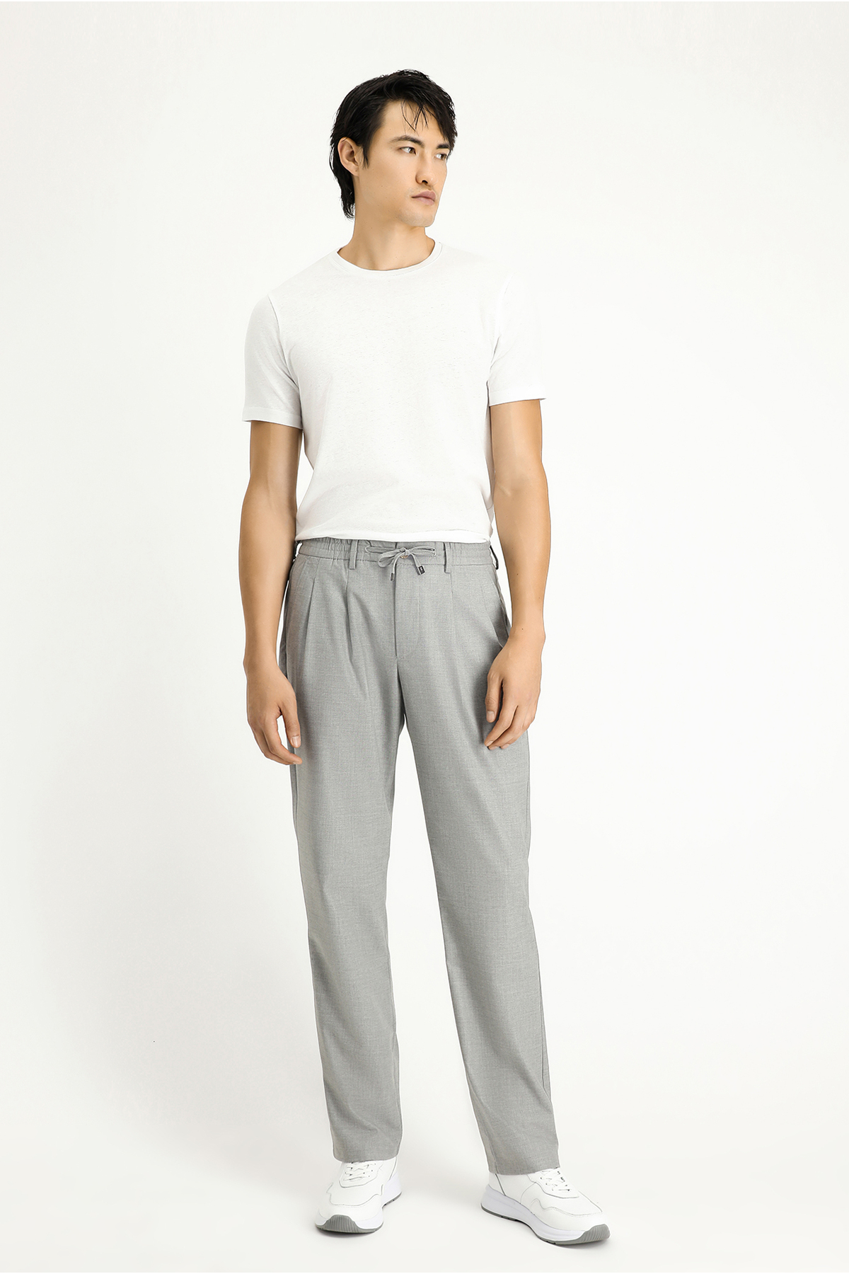 Kiğılı  6 Drop Regular Fit Standart Kesim Beli Lastikli İpli Likralı Pileli Pantolon