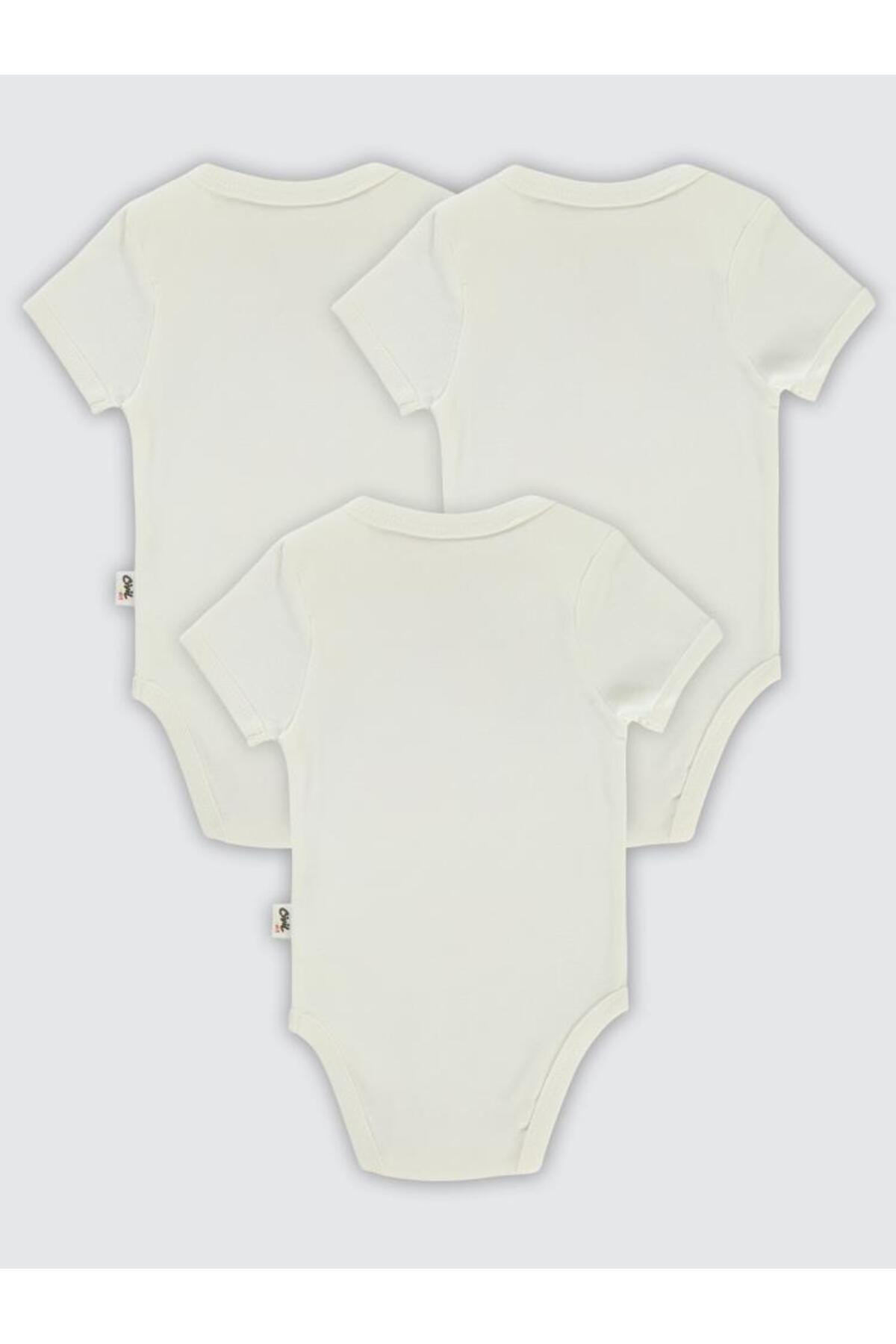 Civil Baby Düz Kısa Kol 3 lü 1-3 Yaş Çıtçıtlı Badi - Beyaz fotoğrafı 5 (önizleme)
