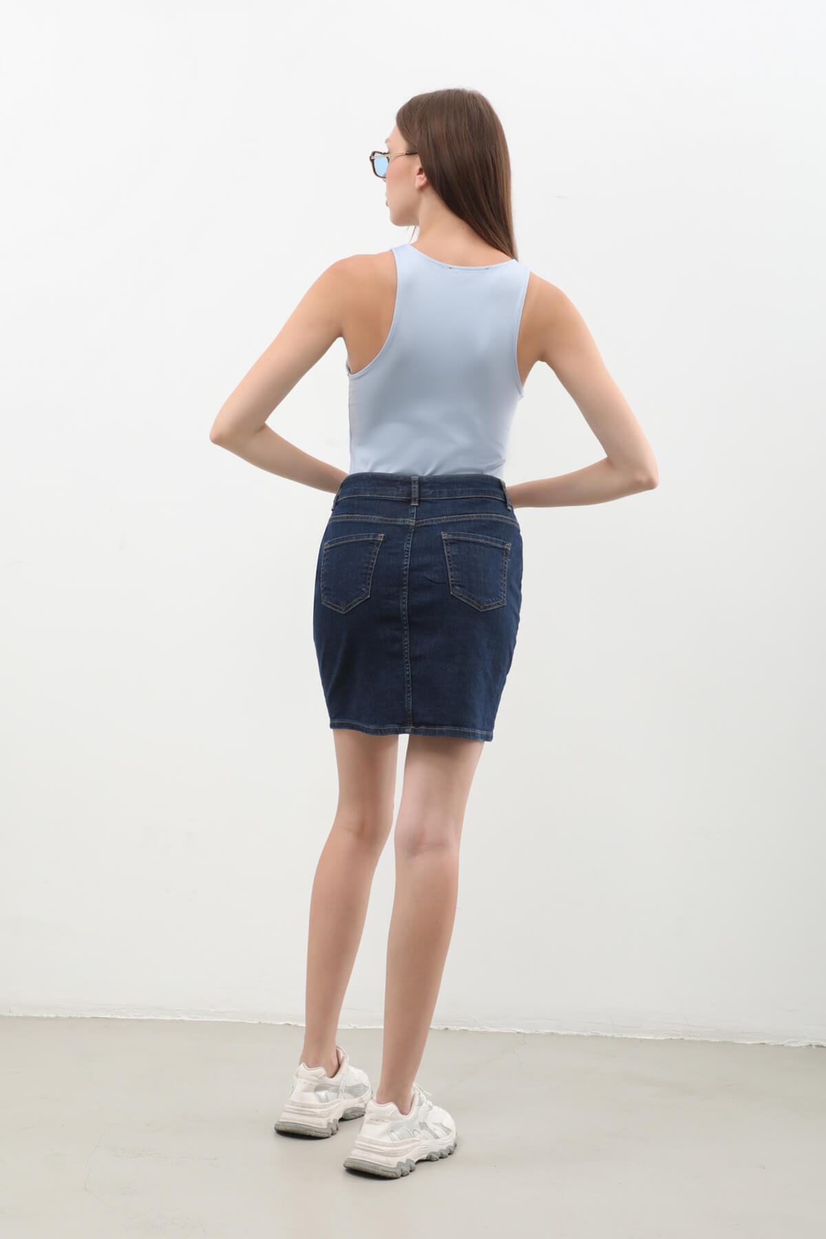 BANNY JEANS  Kadın Rins Mini Jean Etek - Görsel 7