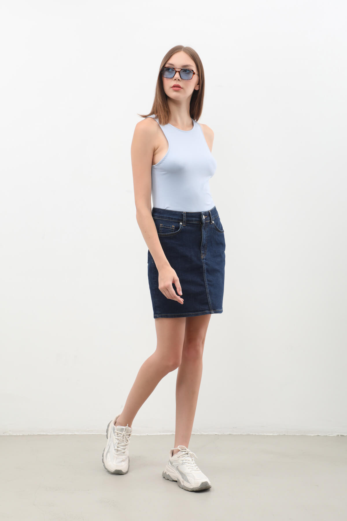 BANNY JEANS  Kadın Rins Mini Jean Etek - Görsel 5