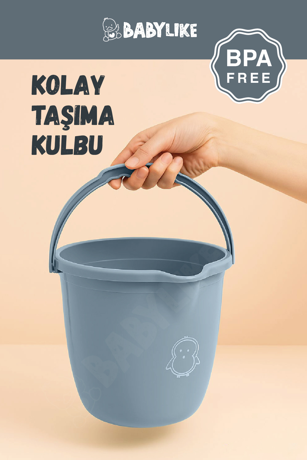Babylike Çocuklar için 2'li Banyo Seti- Kulplu Kova & Oluklu Maşrapa fotoğrafı 2 (önizleme)