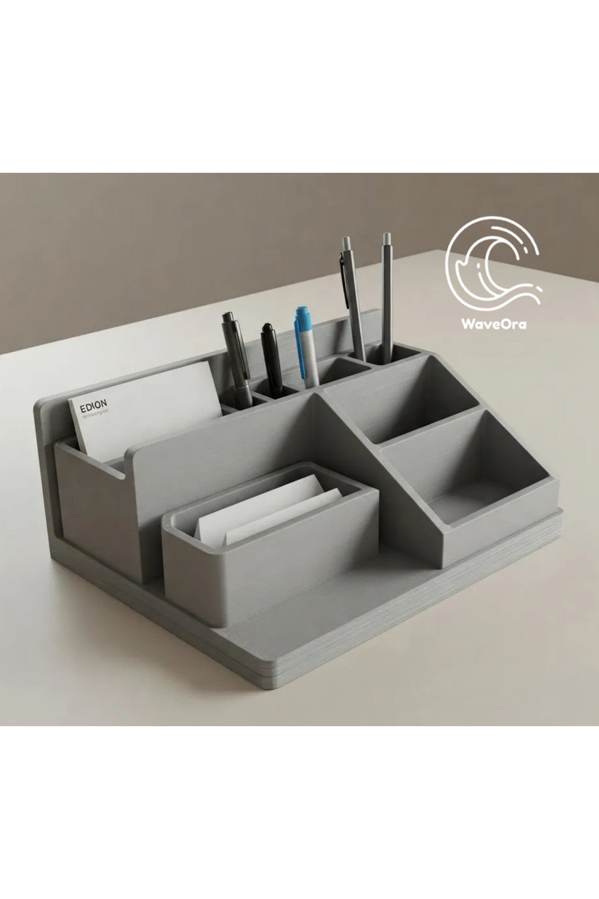 WaveOra Masaüstü Organizer – Çok Gözlü Kalemlik - Gri