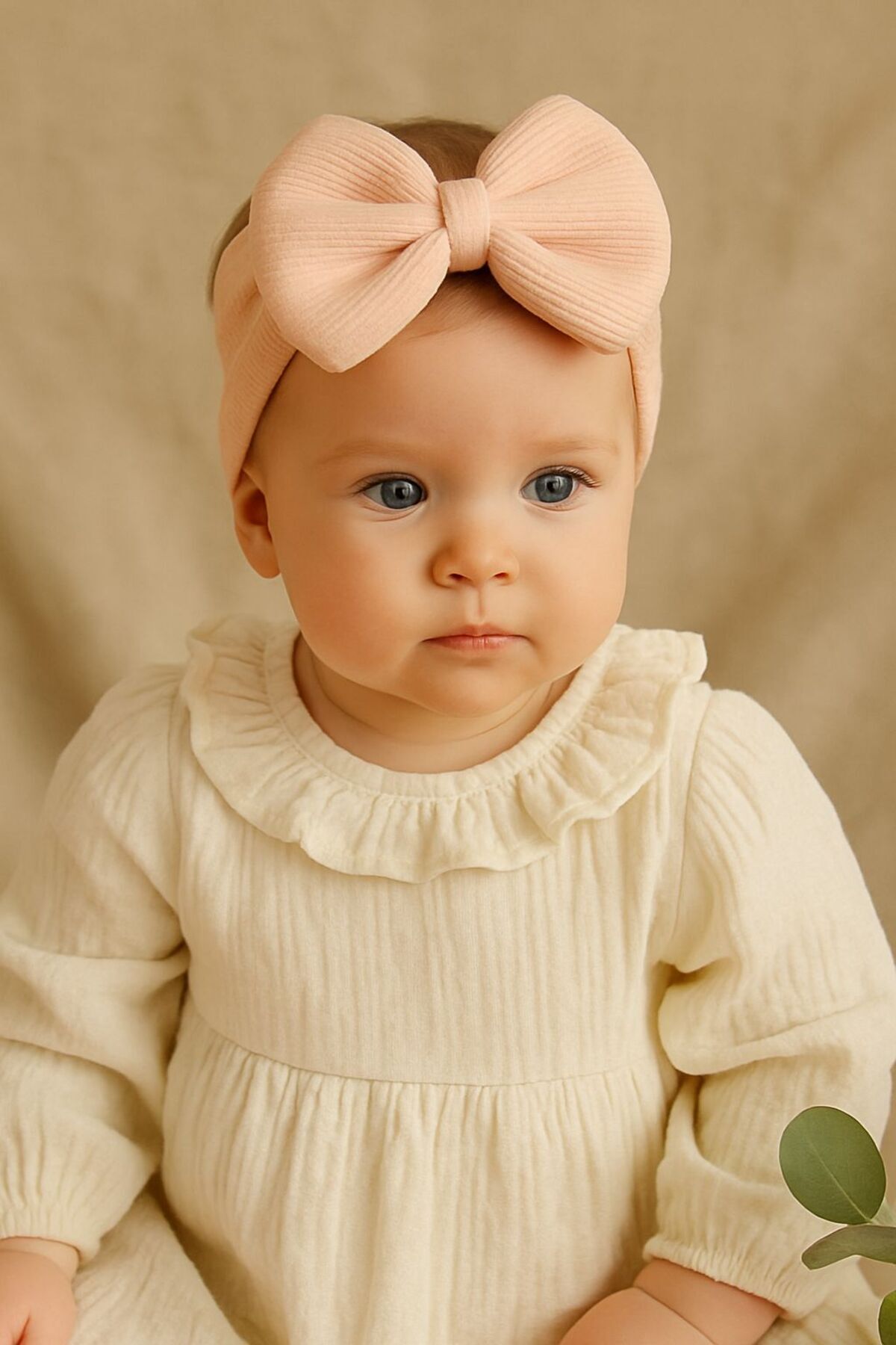 Pico Baby Kız Bebek & Çocuk Fiyonklu Çift Kat Bandana 2'li Set (Beyaz/Ekru) fotoğrafı 2 (önizleme)