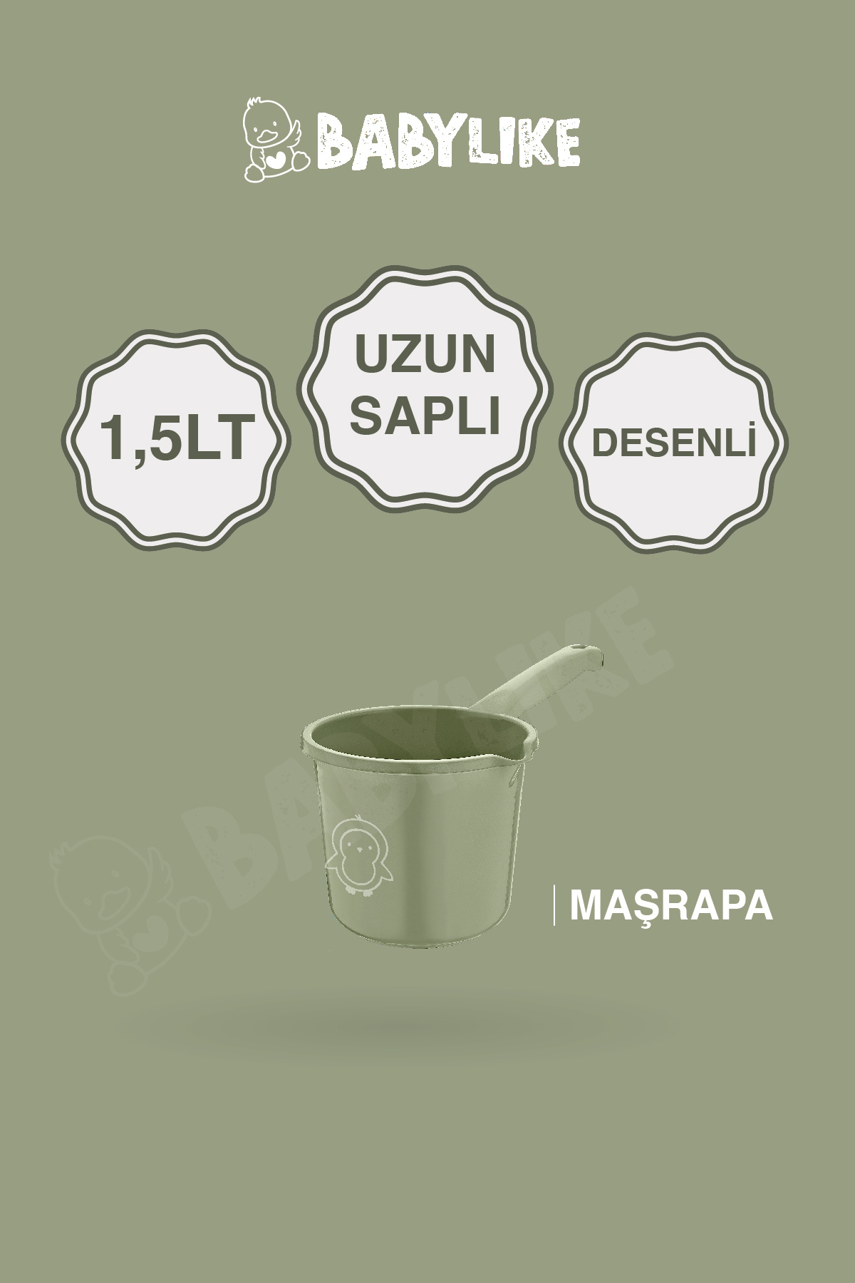 Babylike Çocuklar için 2'li Banyo Seti- Kulplu Kova & Oluklu Maşrapa fotoğrafı 4 (önizleme)