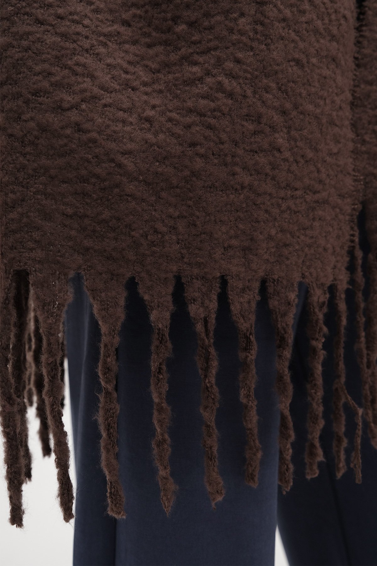 novon Cairo Bouclé 100% Buklet Soft Touch Premium Trend Acı Kahve Mocha Atkı görsel 6