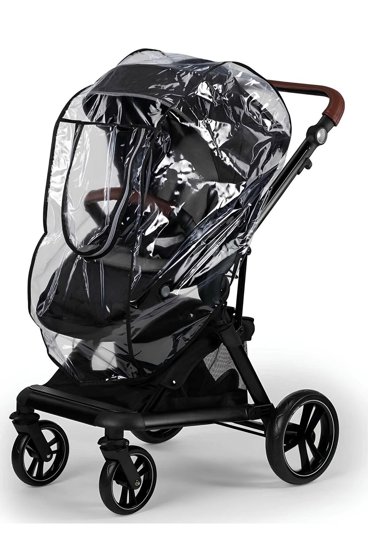 MorPort Fermuarlı Ultra Lüks Bebek Arabası Yağmurluğu (BÜTÜN BEBEK ARABALARINA UYUMLUDUR) Siyah fotoğrafı 2 (önizleme)