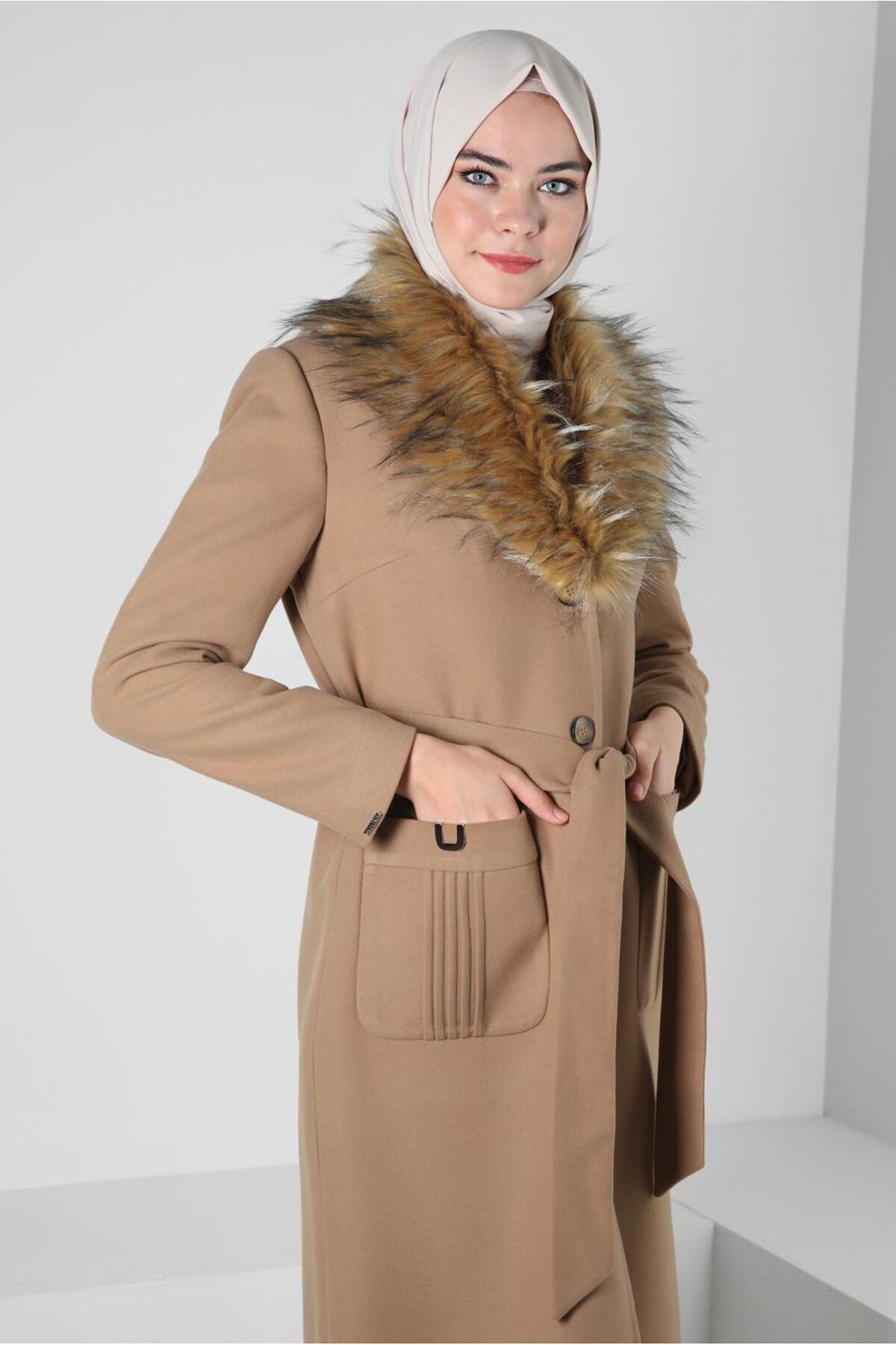 آلوینا کت خزدار طرح‌دار ۹۰۴۰۵